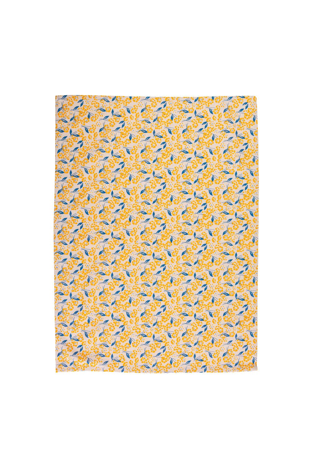 Tranquillo Geschirrtuch aus Bio-Baumwolle VINTAGE GARDEN 70x50 cm Aufhängeschlaufe gelb, Tuch aus zertifizierter Bio-Baumwolle mit floralem Muster, saugstark