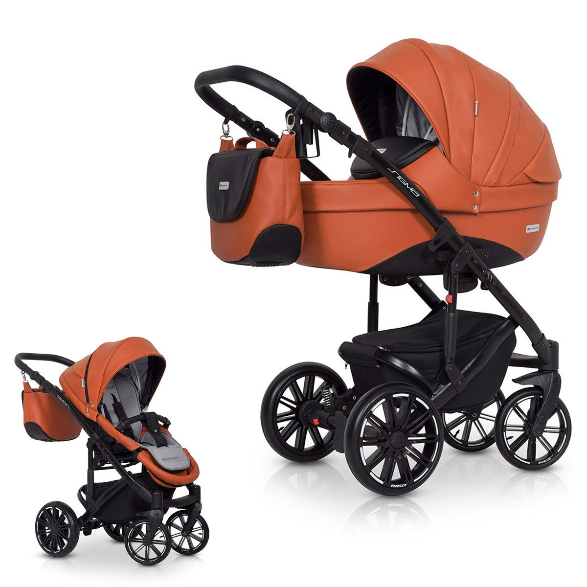 babies-on-wheels Kombi-Kinderwagen Sigma 2 in 1 inkl. Sportsitz und Zubehör in 7 Farben