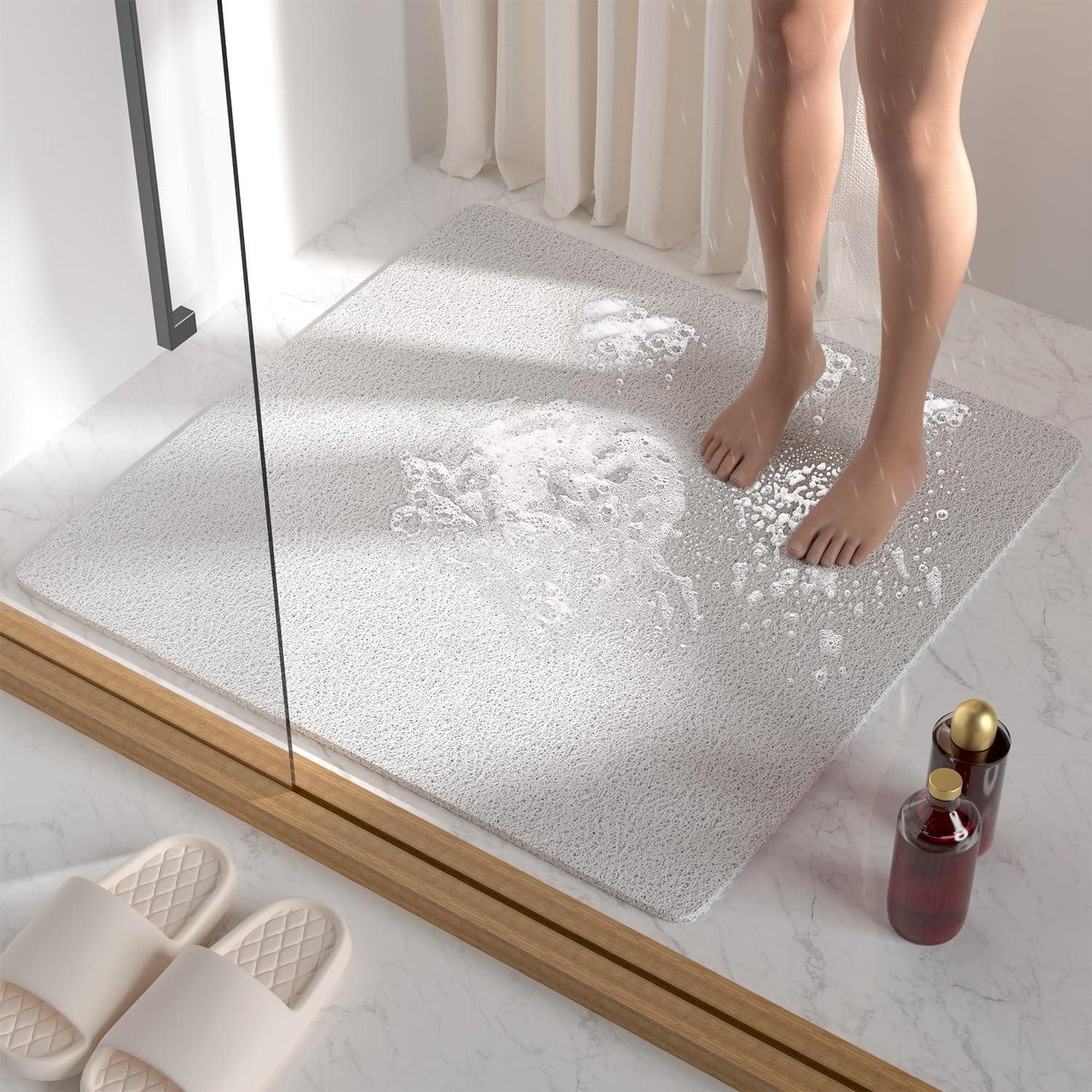LuxusKollektion Duschmatte Duschmatte Badewannenmatte Weiß 68 x 68 cm (Quadratisch)