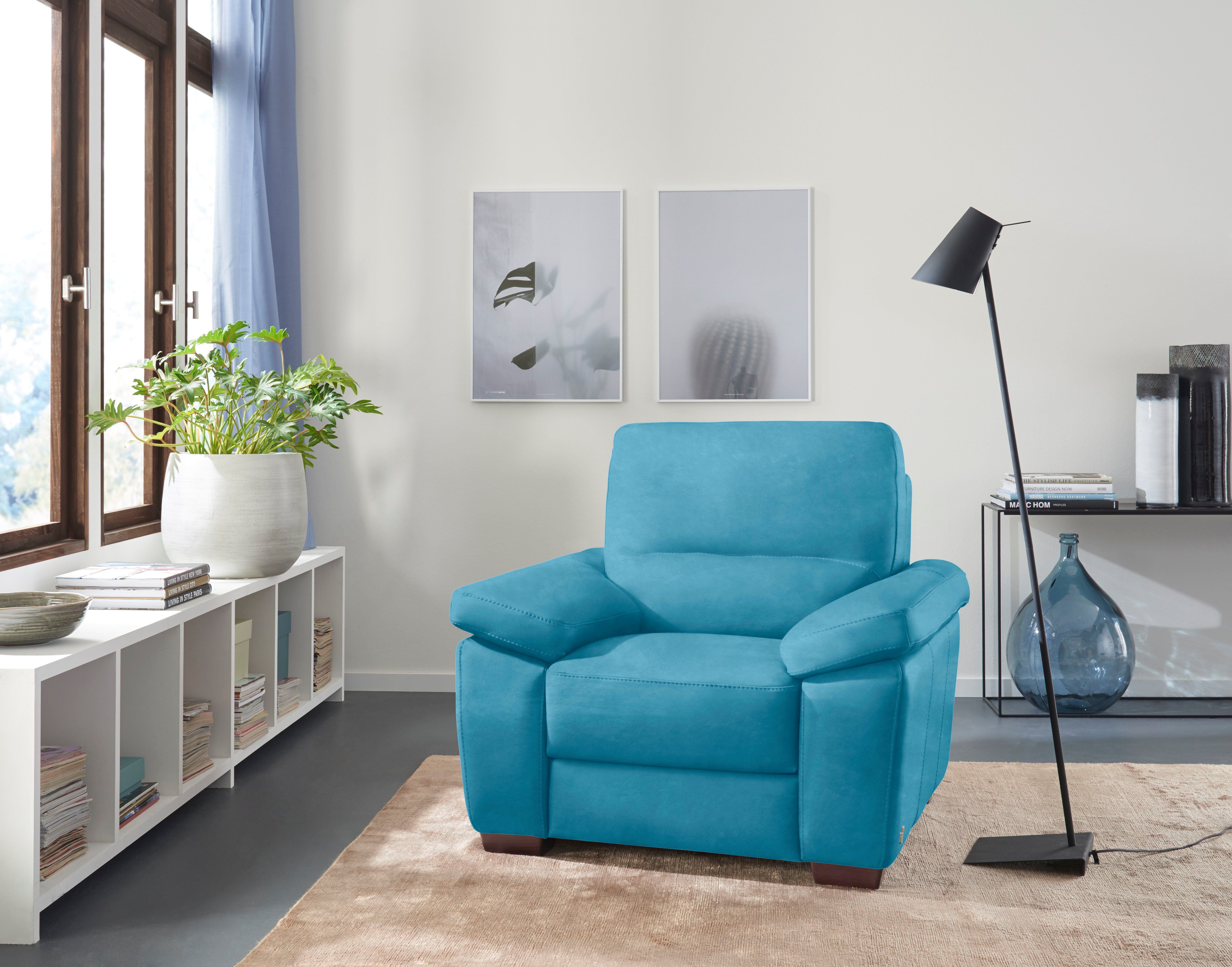 Sessel CALIA Hydro Luxus-Microfaser Gaia, mit Care ITALIA Ginevra turquoise