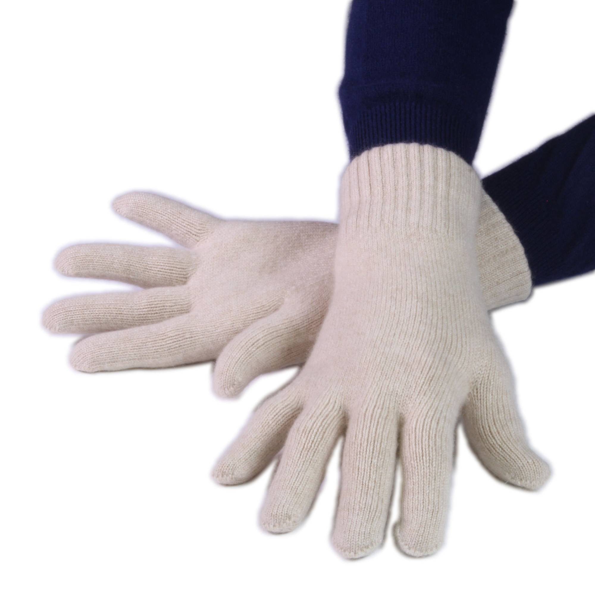 Tumelo Strickhandschuhe HerrenBeige Handschuhe 100% Kaschmir