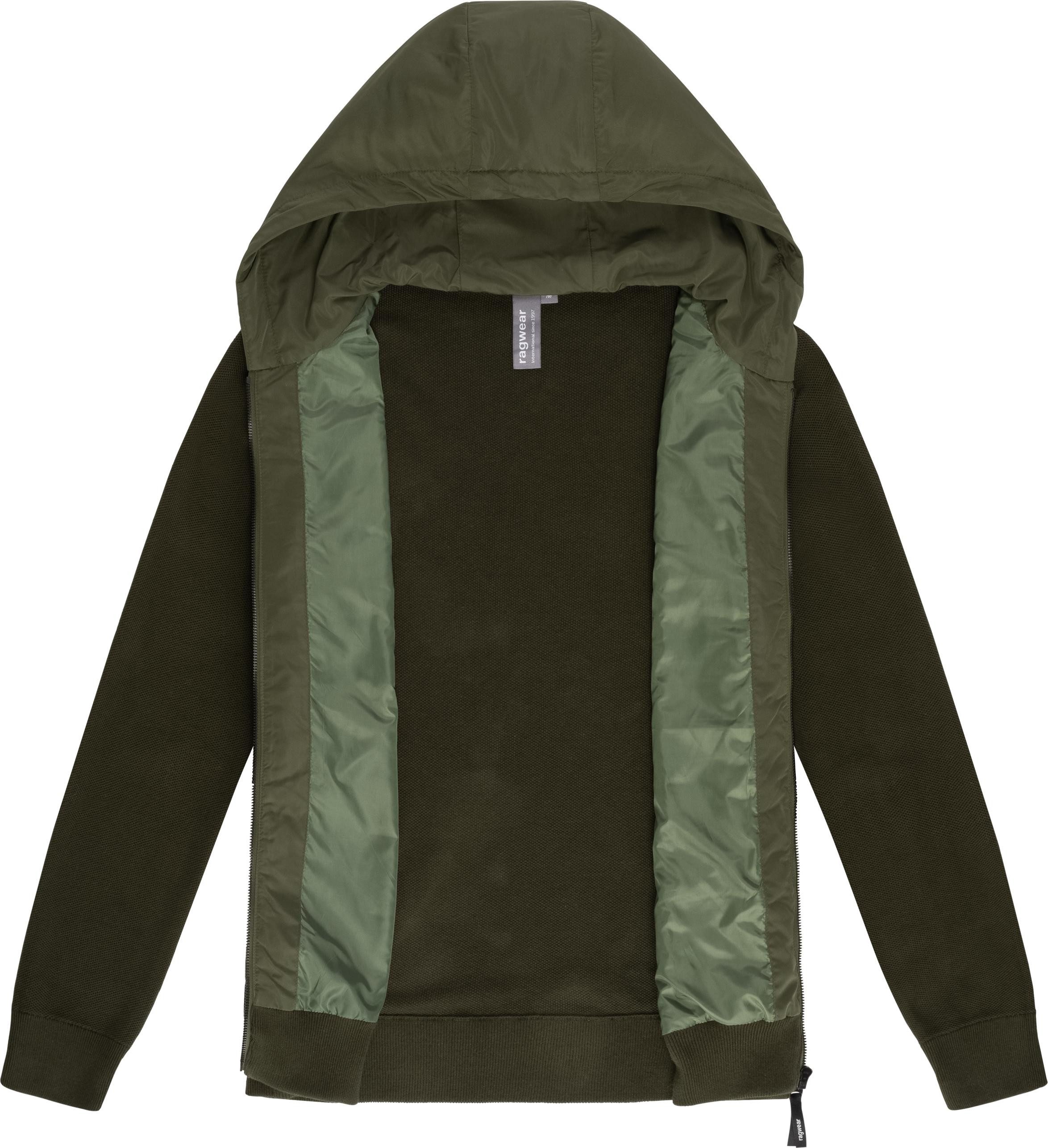 Ragwear Outdoorjacke Ronel Leichte Herren Jacke mit weichen Strickärmeln
