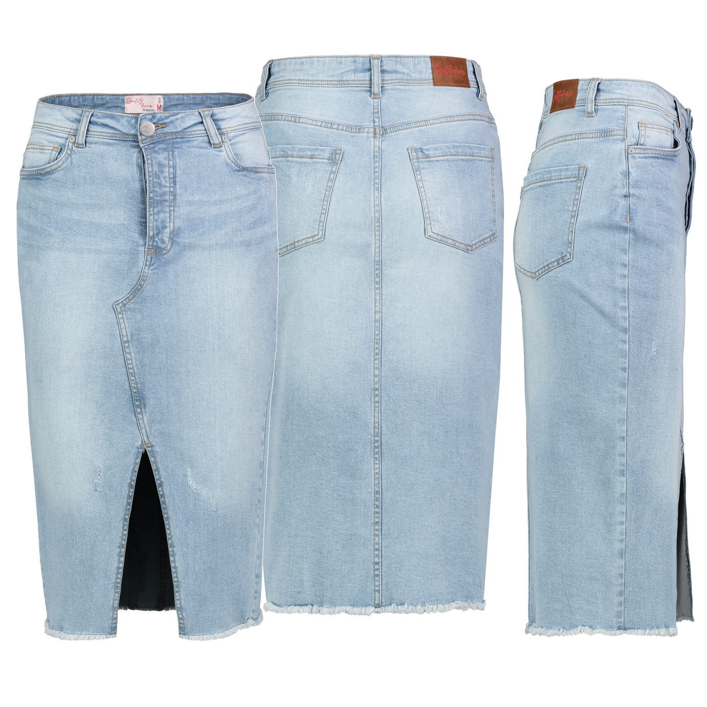 Sublevel Gonna in jeans, taglio lungo, maxi Midi, mini, vestibilità normale, stretch, denim, Mini – Blu scuro Denim M3043, XS