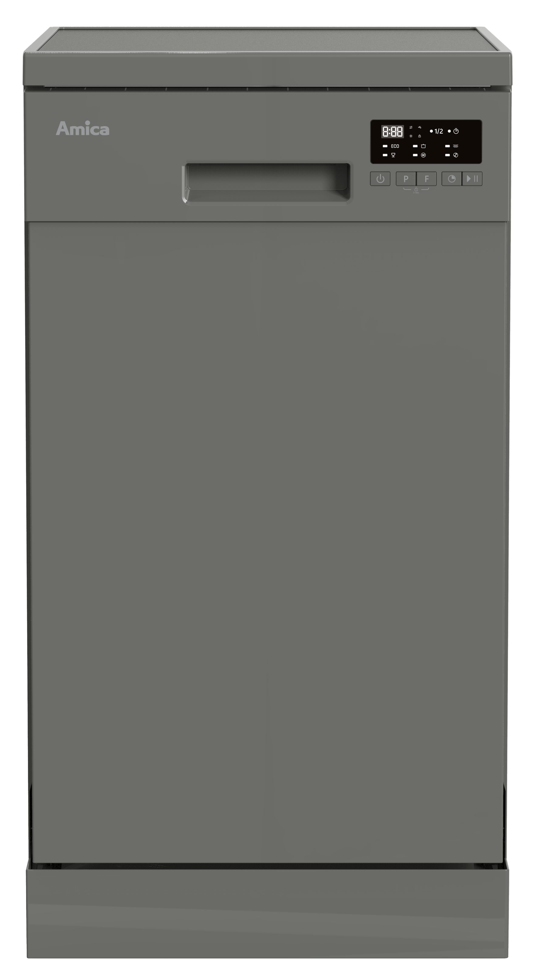 Amica Standgeschirrspüler GSP 539 460 SI, 10 l, 11 Maßgedecke, 11 Maßgedecke – Viel Platz auf kompakten 45 cm Breite
