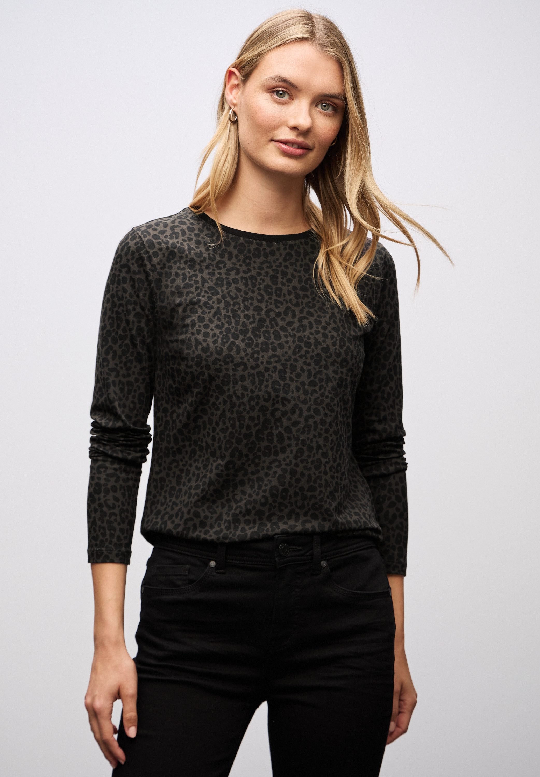 STREET ONE Langarmshirt mit Animal-Print, Leo-Muster günstig online kaufen