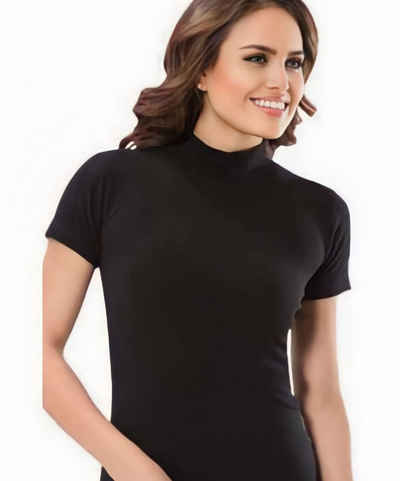 Kota T-Shirt-Body Damen Shirt Halbarm Top mit Halbkragen - Bodyshirt Unterhemd Atmungsaktiv,Hautfreundlich, Weiches Gewebe
