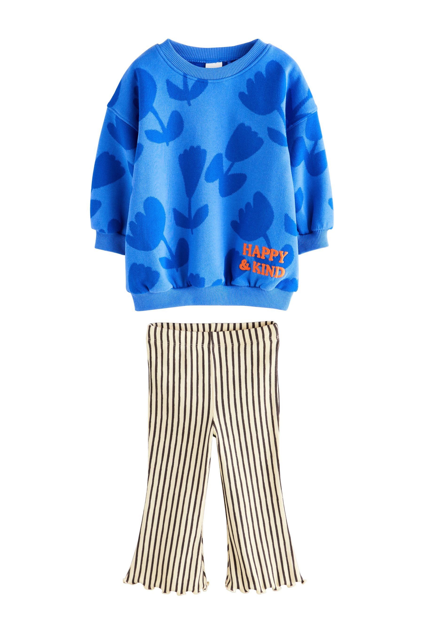 Next Top & Leggings Sweatshirt und Leggings mit Schlag im Set (2-tlg)