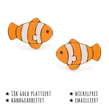 Monkimau Paar Ohrstecker Clownfisch Ohrringe vergoldet (Packung)