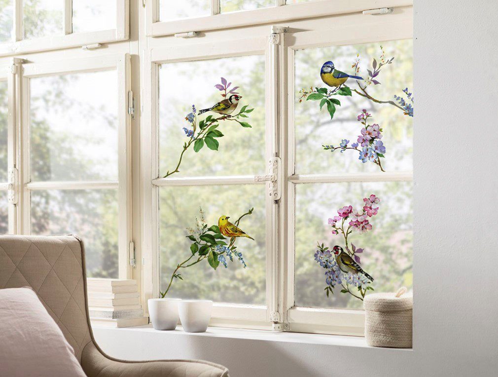 Komar Fensterbild Wedding Birds, x selbsthaftend (Breite Höhe), 31x31 cm