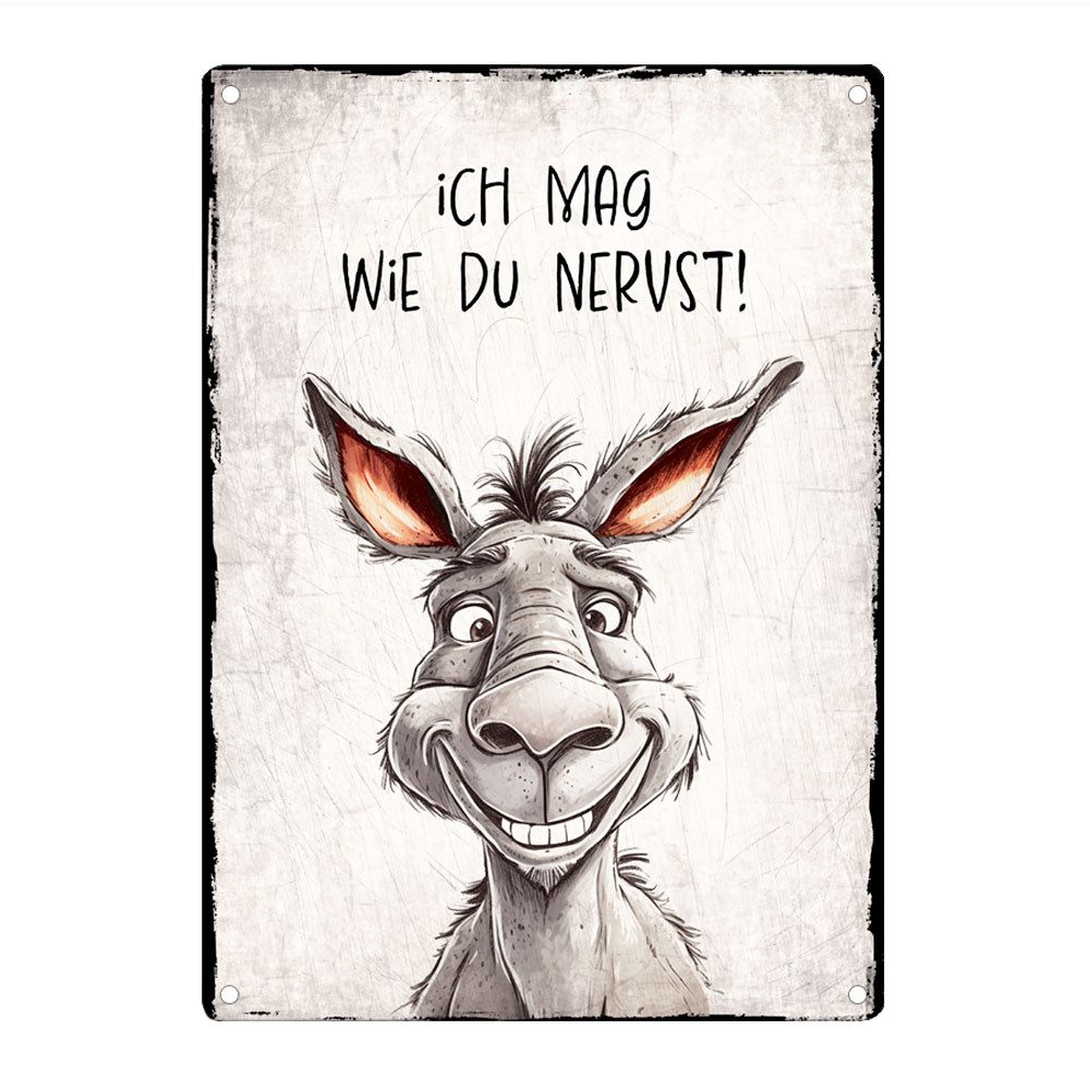 Metallschild ICH MAG WIE DU NERVST! - Dekoschild mit Spruch, Blechschild