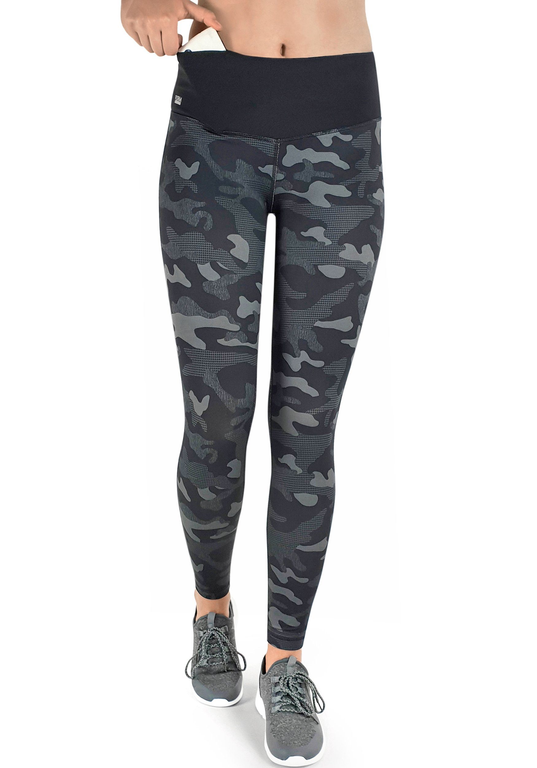 Formbelt Highwaist Leggings Laufhose Damen lang mit Handytasche Hohem Bund Atmungsaktiv High Waist Smartphone