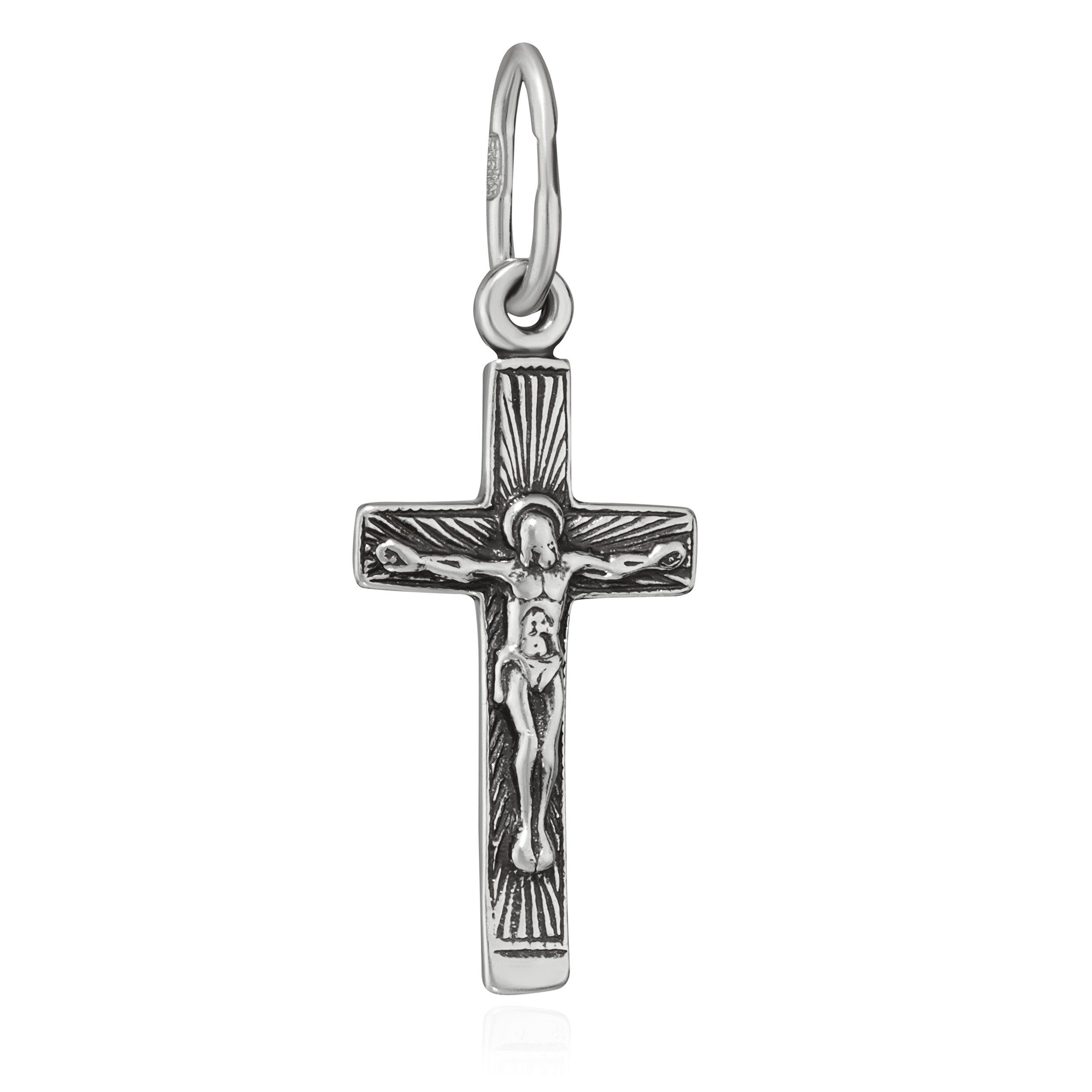 Kreuzanhänger 925er Sterlingsilber Kreuz Orthodoxe Kruzifix Anhä