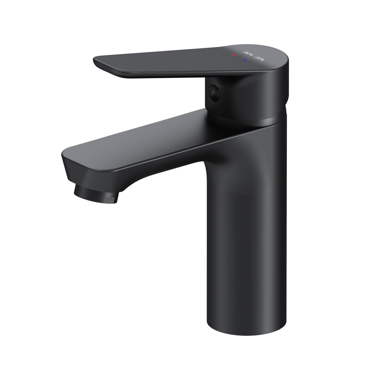 AM.PM Waschtischarmatur Badarmatur Bad Armatur HIT Schwarz M-Größe Wasserhahn (Waschbeckenarmatur Mischarmatur, Mischbatterie inkl. 2 x G 3/8-Anschluss) Einhebelmischer für warmes und kaltes Wasser