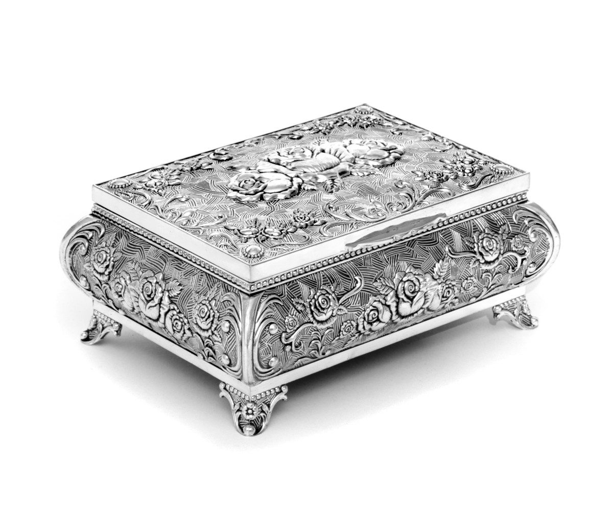 Brillibrum Schmuckkasten Schmuckschatulle Rose versilbert Schmuckkästchen S günstig online kaufen