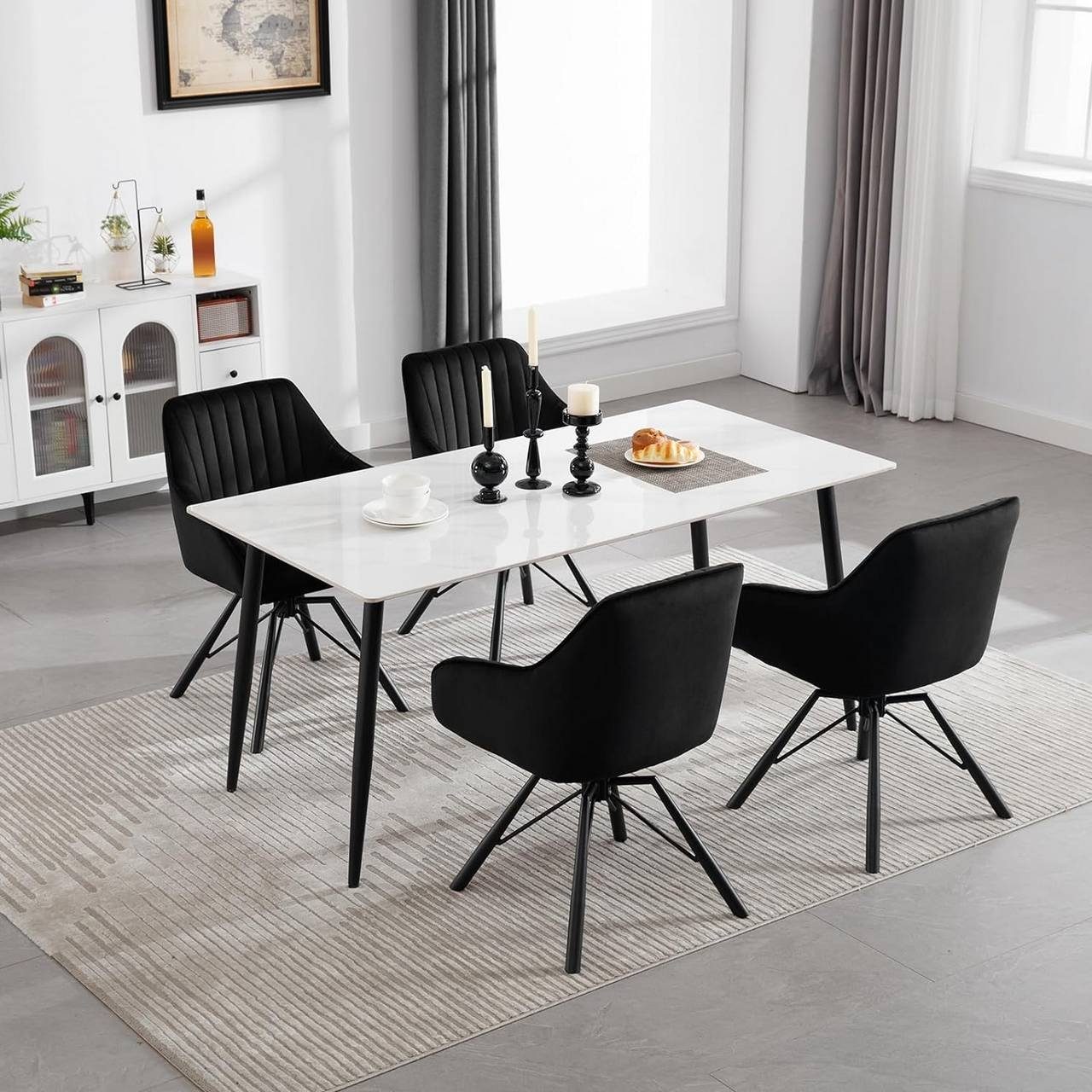 Woltu 4-Fußstuhl (2 St), Esszimmerstuhl drehbar Samt Sessel günstig online kaufen