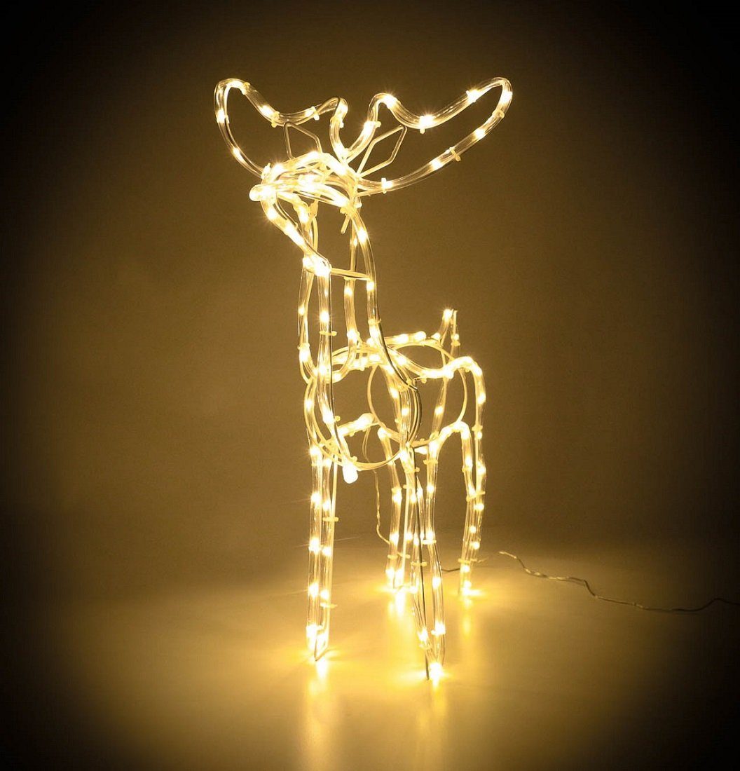 Bubble-Store Weihnachtsfigur außen & warmweißen innen für beleuchtet LEDs Timerfunktion), mit mit 120 Rentier (Weihnachtsdekoration Weihnachtsbeleuchtung