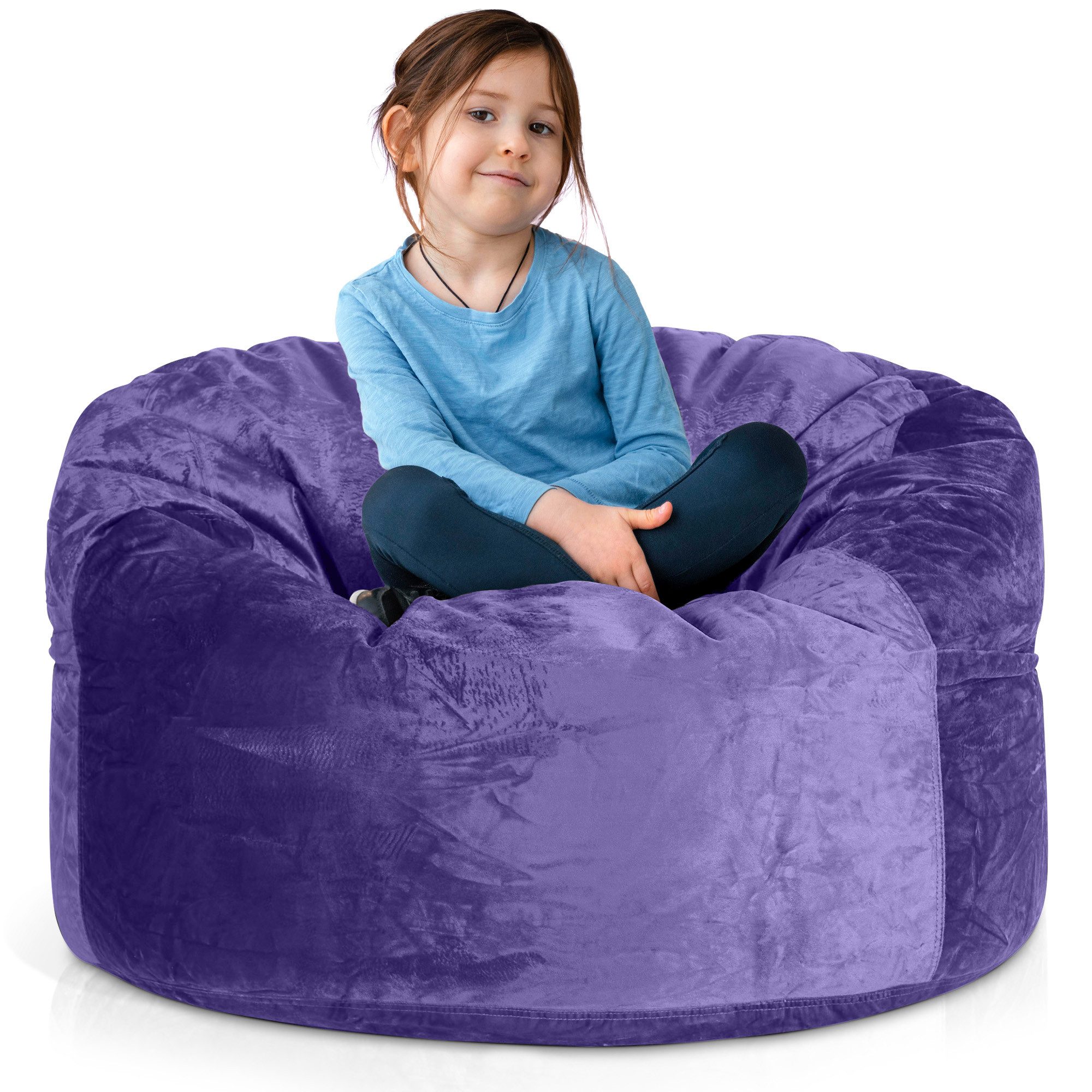 Green Bean Sitzsack Riesen-Sitzsack Jumbo XXL Velours (Riesensitzsack mit Memory-Schaum Flockenfüllung, Made in Germany - in 5 Größen (3ft - 7ft), Hülle abnehmbar mit Reißerschluss