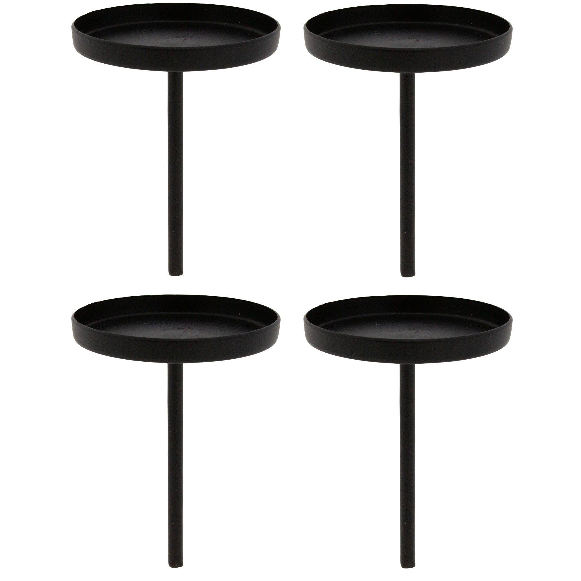 Kerzenhalter 4 x aus Metall mit Pick für Adventskranz