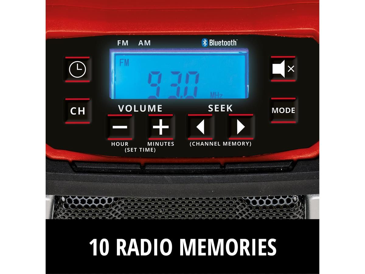 Einhell TC-RA 18 Li BT - Solo Baustellenradio (AM und FM-Empfang, ohne Akku und Ladegerät)