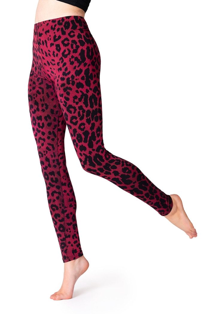PANASIAM Leggings Unikat Batik Leggings Leopard Muster aus natürlicher Viskose Goa Hose handgefertigte Yogaleggings Sporthose Fitnessleggings lange Leggings