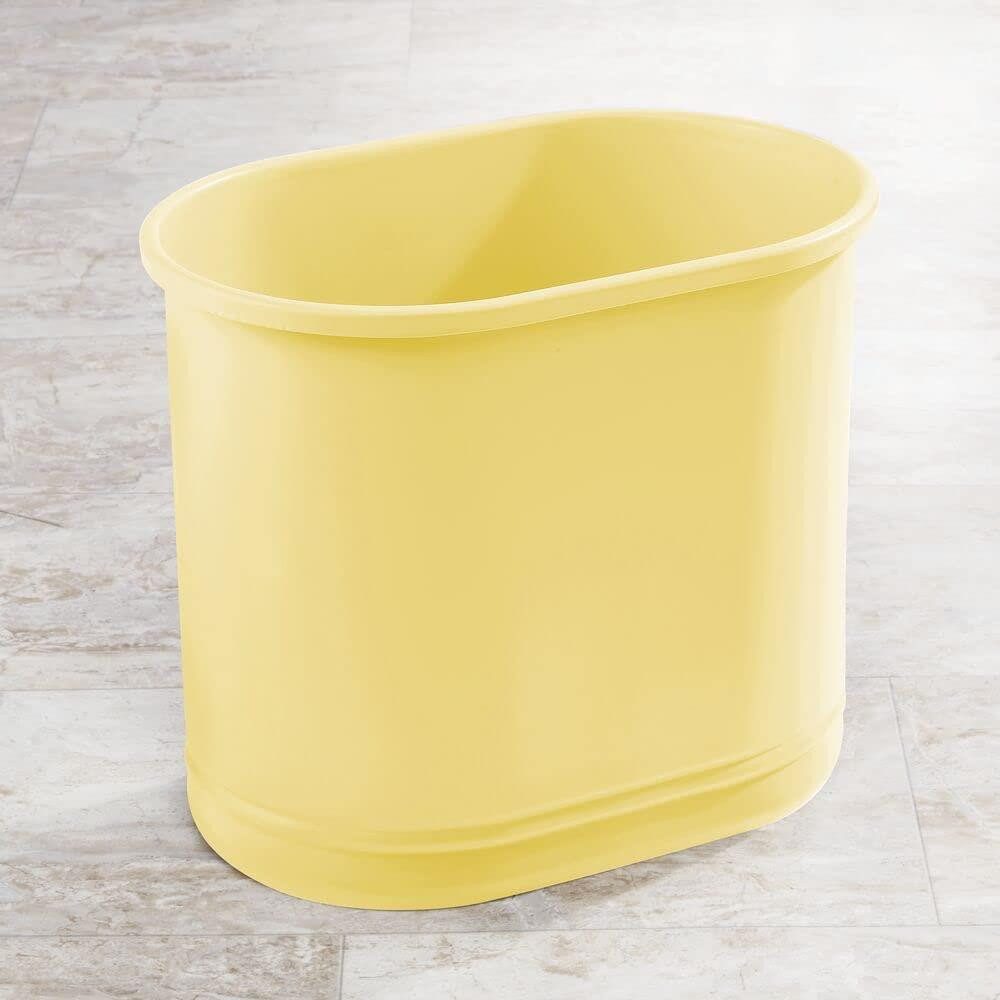mDesign Badaccessoire-Set Mülleimer oval Metall gelb Abfalleimer Bad Büro 30cm rostfrei mDesig