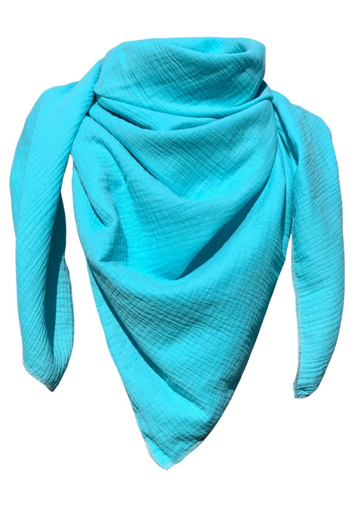 nadycat Modetuch XXL Musselintuch Kinder / Damen XXL, UNI türkis, (1-St), handgefertigt aus der Lausitz