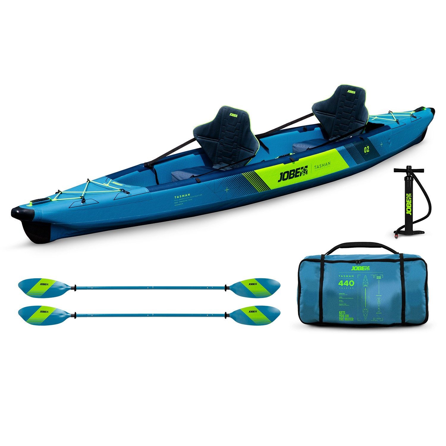Jobe Tourenkajak Jobe Tasman Kayak Set 2 Personen aufblasbar Kanu Tourenkajak Kajak