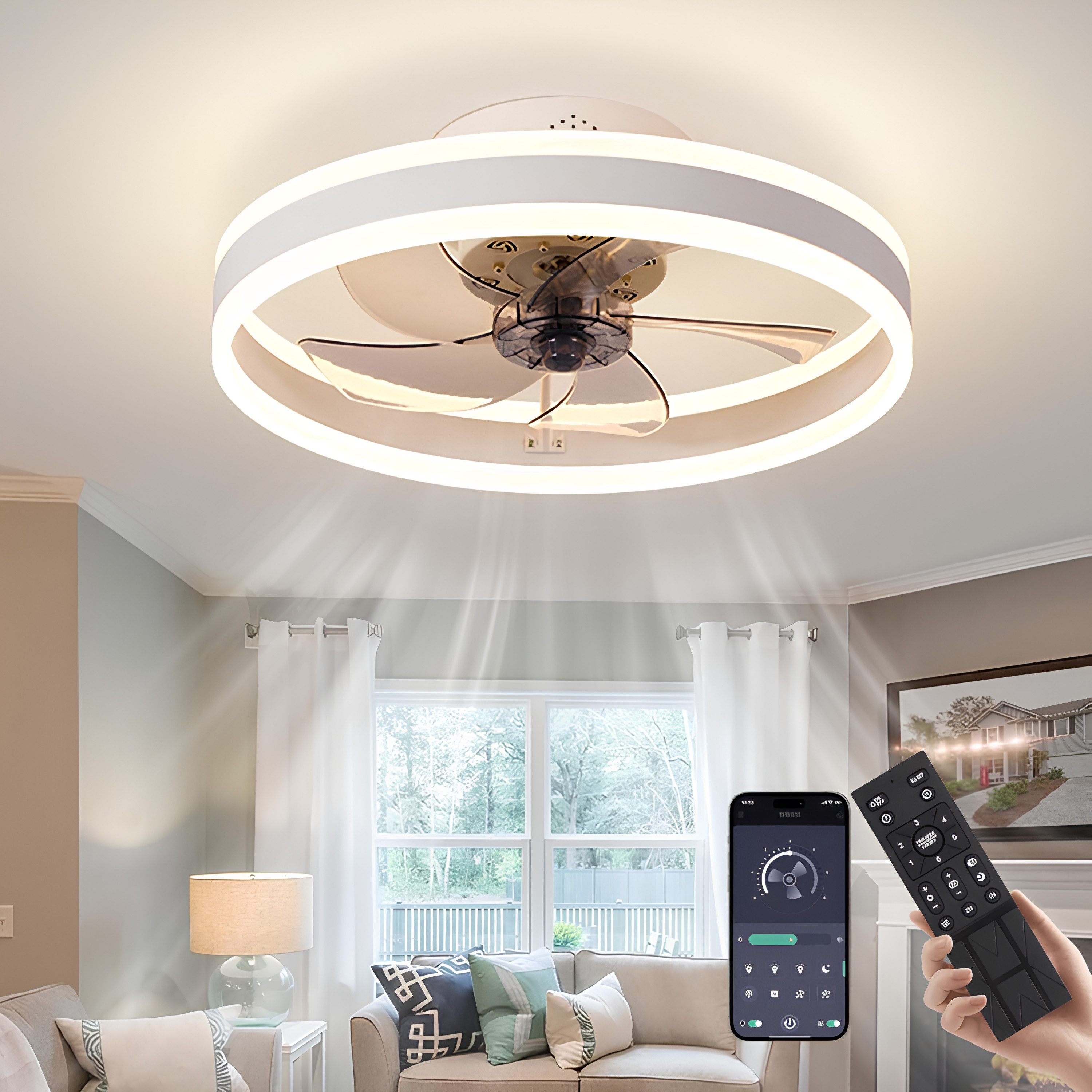 Athlix Deckenventilator Deckenleuchte LED Deckenventilator mit günstig online kaufen