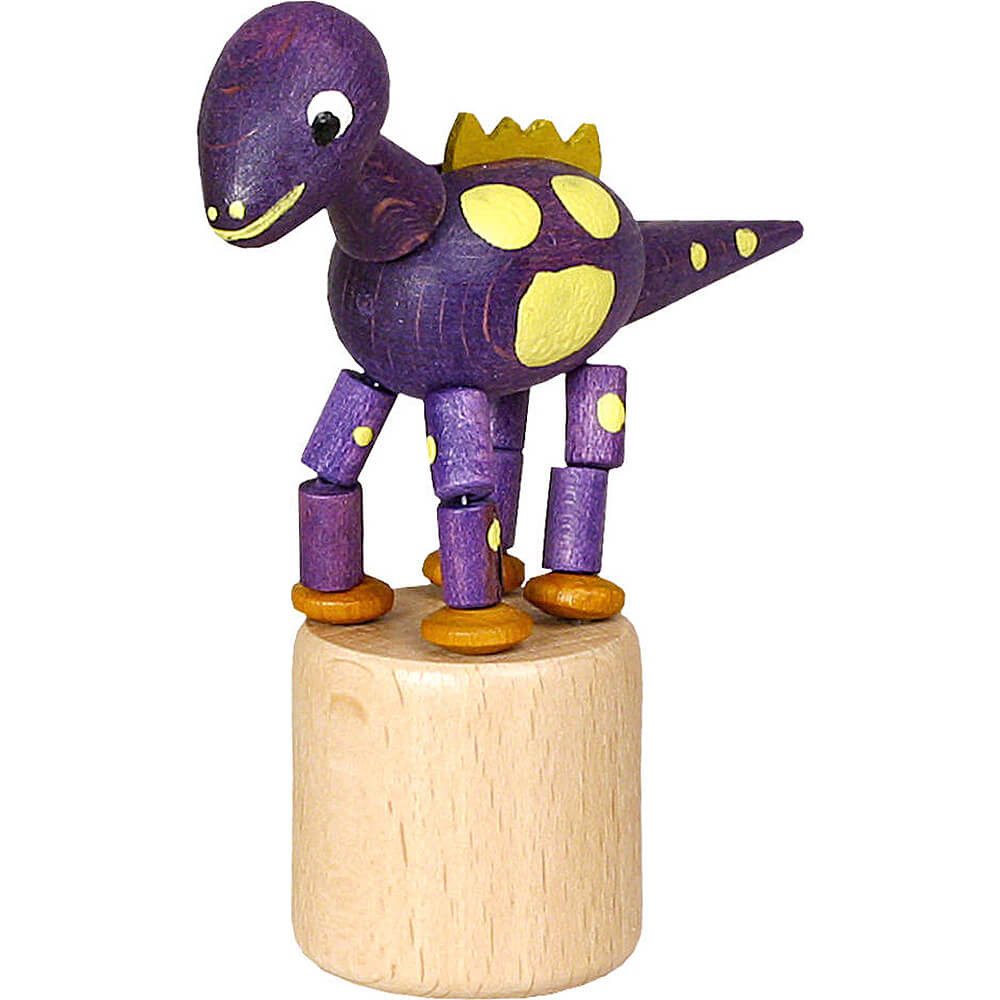 Jan Stephani Erzgebirgische Volkskunst Dekofigur Wackeltier Dinosaurier lila (8,5cm) von Jan Stephani