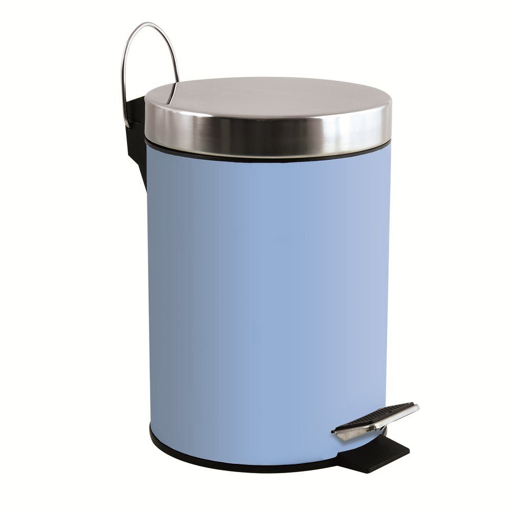 MSV Kosmetikeimer Treteimer uni, rostfreier Edelstahl, mit herausnehmbarem Inneneimer, 3L