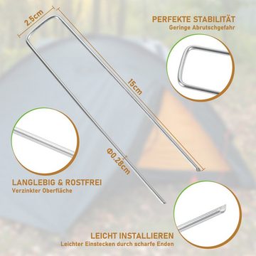 Randaco Bodenanker Erdanker Heringe 200er Set, U-Form, 150*25mm Ø3mm, Gartenvlies, Freistehend, (50er Set, Erdanker, Heringe, Erdnagel, Zeltheringe), Wiederverwendbar, Einfach zu bedienen