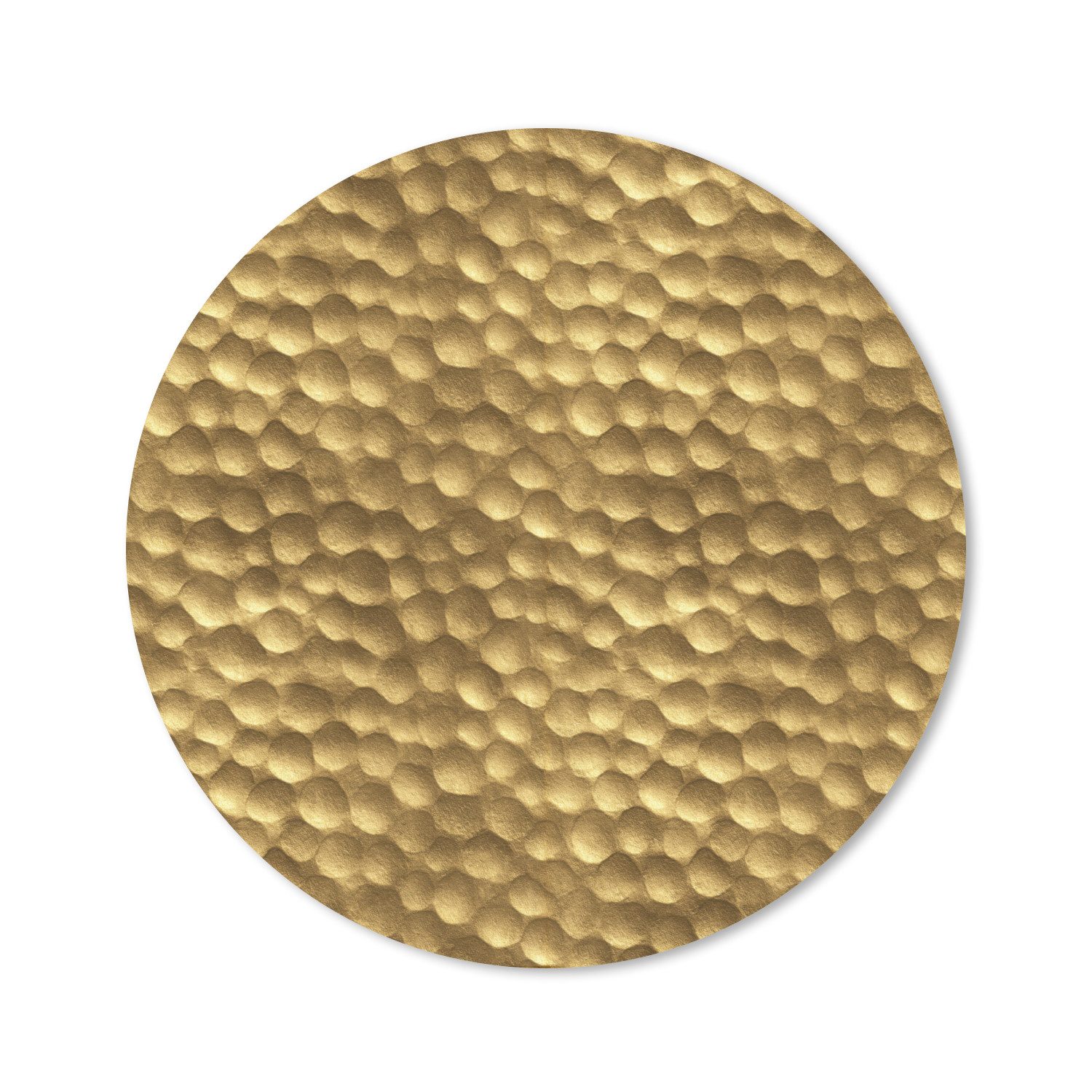 MuchoWow Mauspad Metall - Dynamisch - Gold (1-St), Mousepad mit Rutschfester Unterseite, Gaming, Rund, 30x30 cm