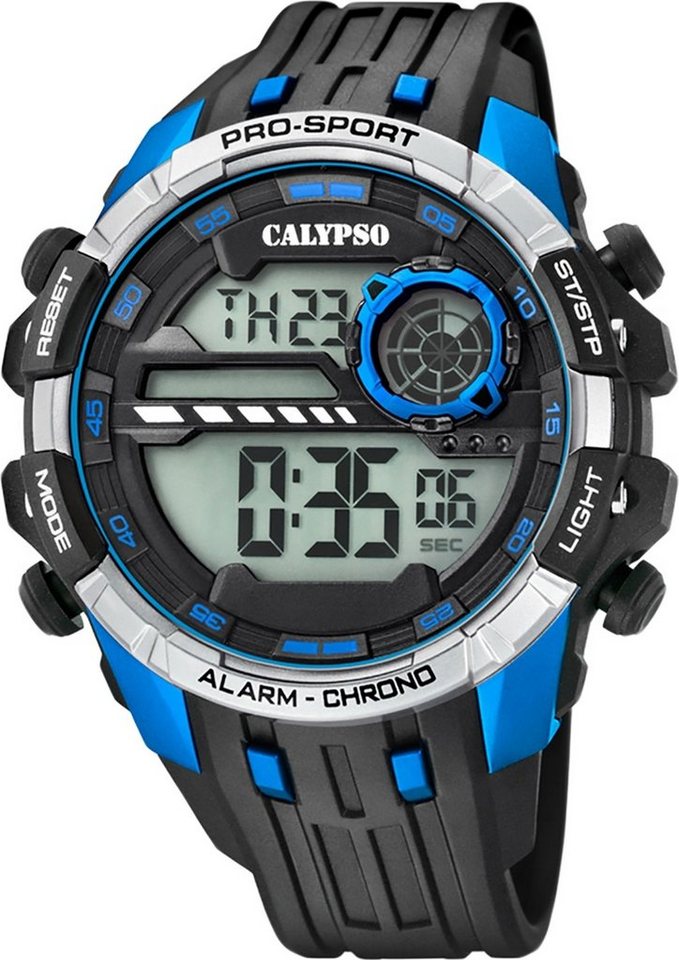 CALYPSO WATCHES Digitaluhr Calypso Herren Uhr K5729/3 Kunststoffband,  Herren Armbanduhr rund, Kunststoff, PURarmband schwarz, Sport