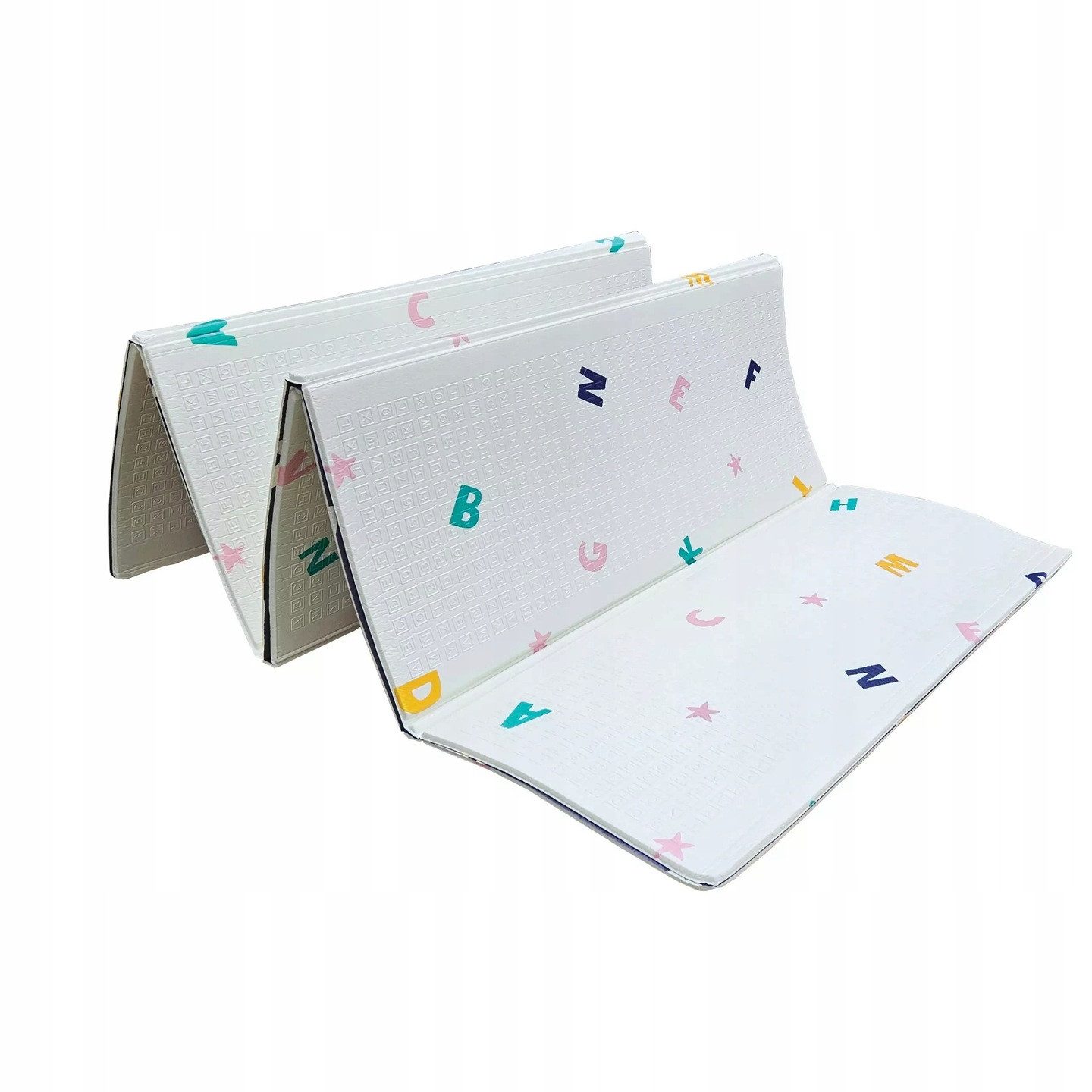 LA CUTE Spielmatte XXL Schaumstoff-Spielmatte 200x150 cm – Beidseitig bedruckt (Faltbare Spielmatte für Babys & Kleinkinder, 1x faltbare, wasserdichte Schaumstoffmatte 200x150 cm), Beidseitig bedruckt mit Buchstaben, Pilze