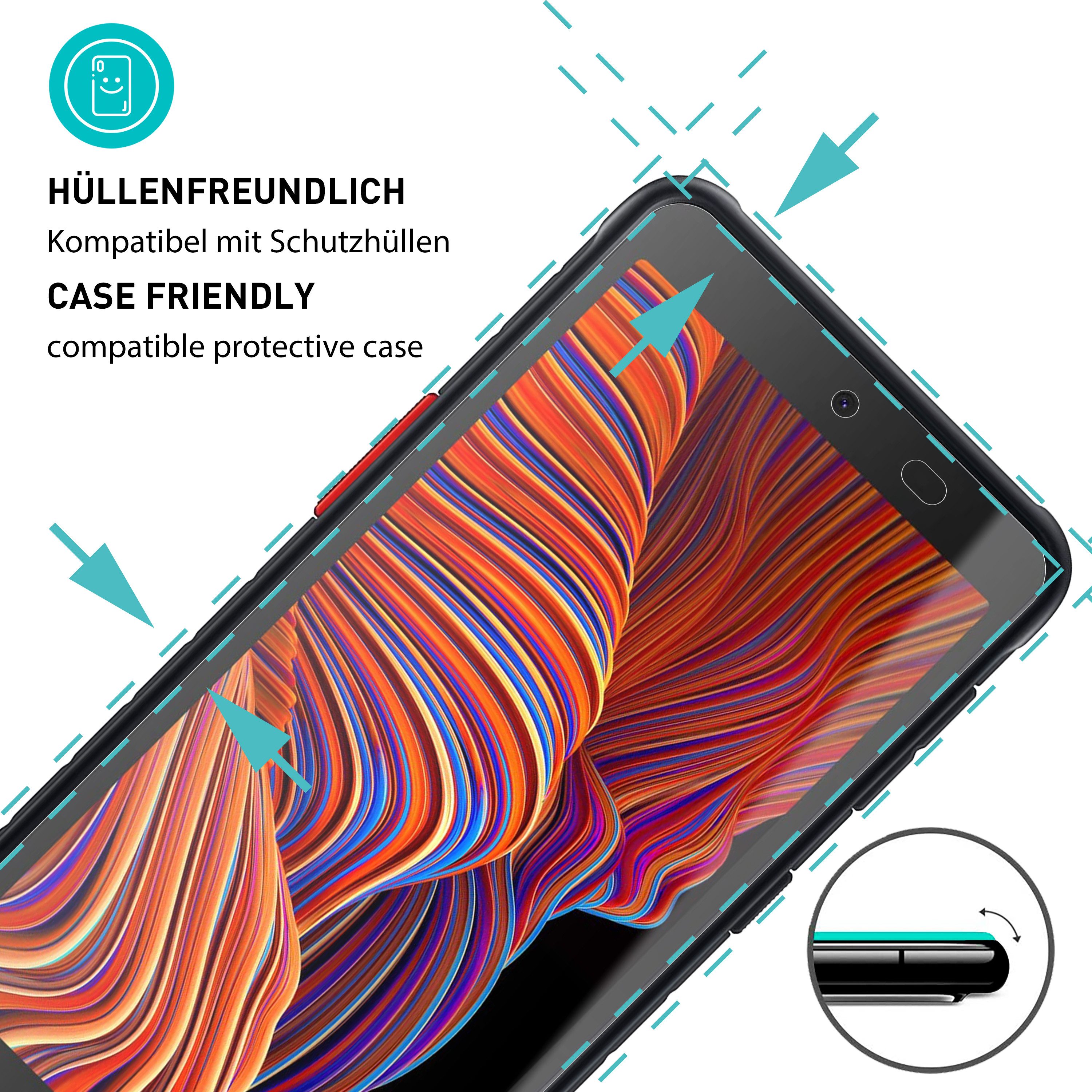 smartect Displayschutzglas Schutzglas Panzerfolie Klar für Galaxy Xcover 5, Set, 3 Stück, Schutzfolie Glasschutz Bildschirm