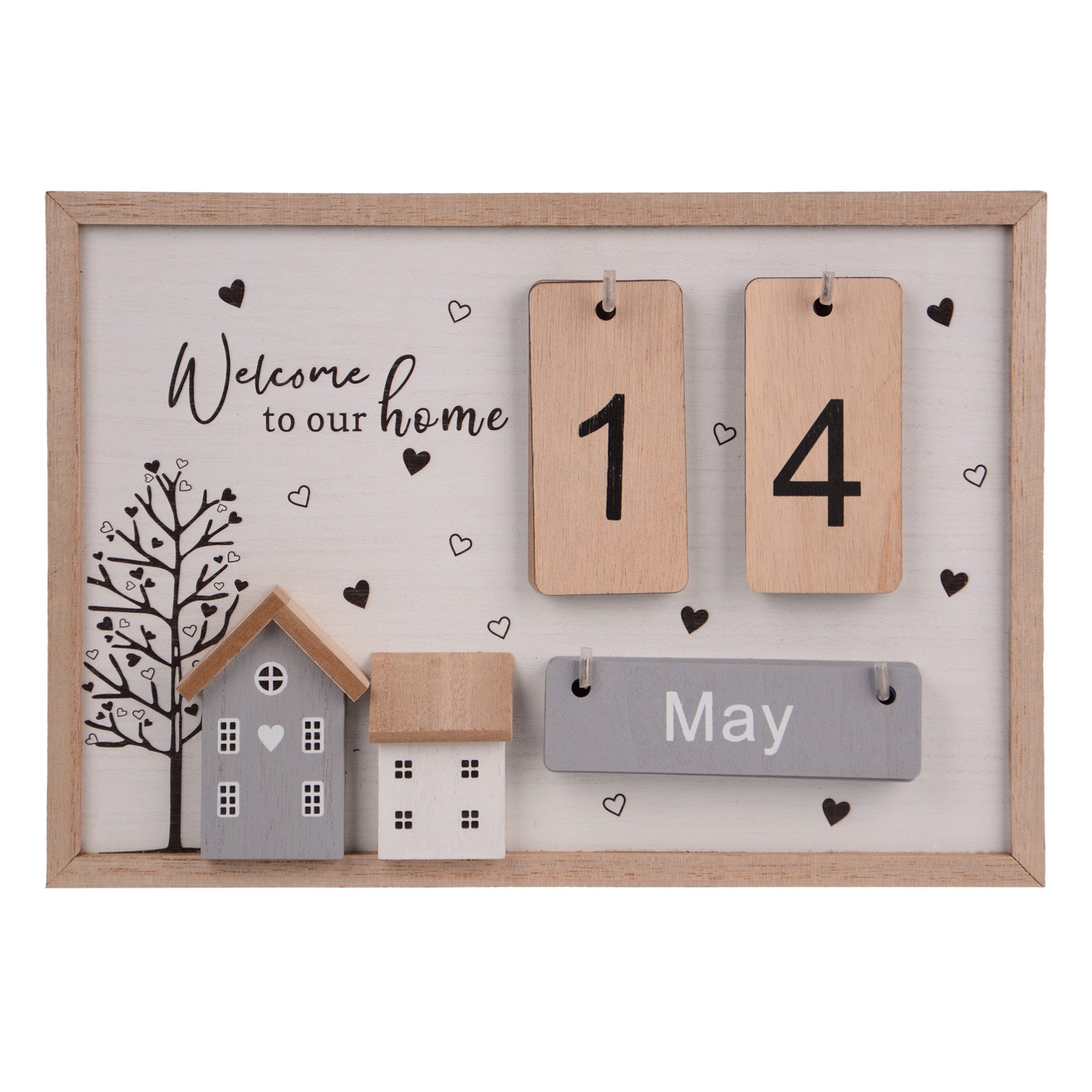 UNUS HOME Dekofigur Tischkalender Tageszähler (natur), Stilvoller Holzkalen günstig online kaufen