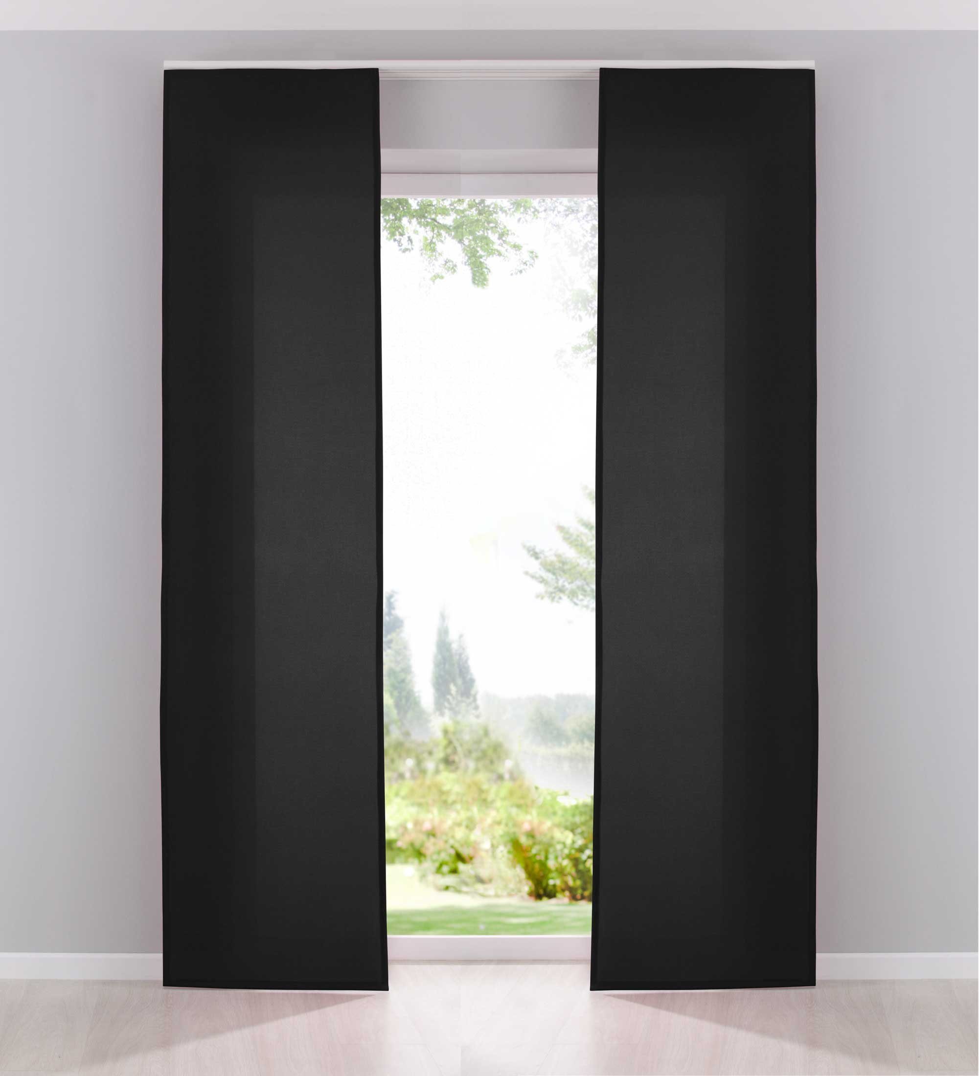 Gardinenbox Schiebegardine (2 St), Paneelwagen, blickdicht, Leinen Optik, C günstig online kaufen