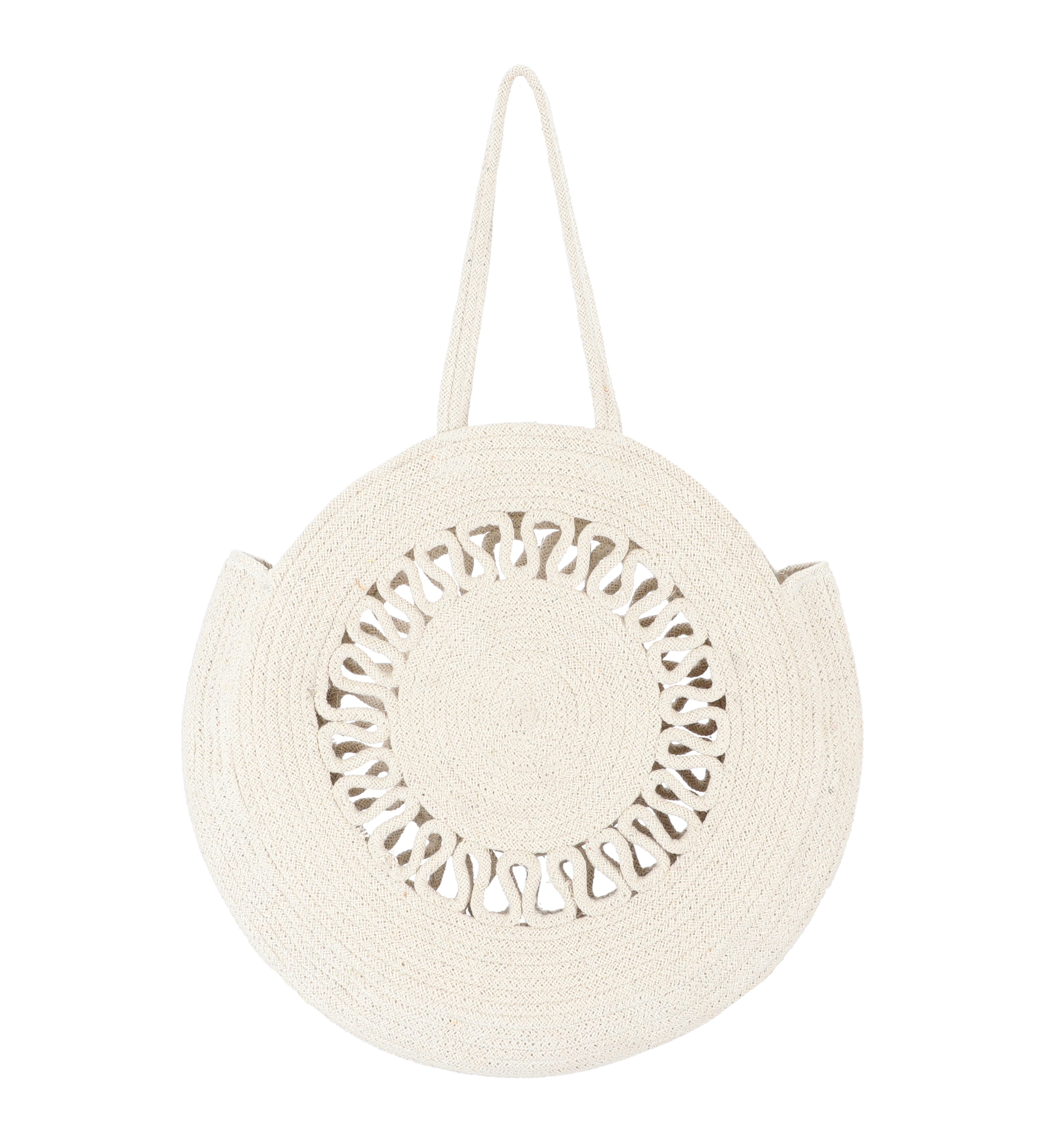 halsüberkopf Accessoires Strandtasche Gehäkelte Baumwolltasche, rund günstig online kaufen
