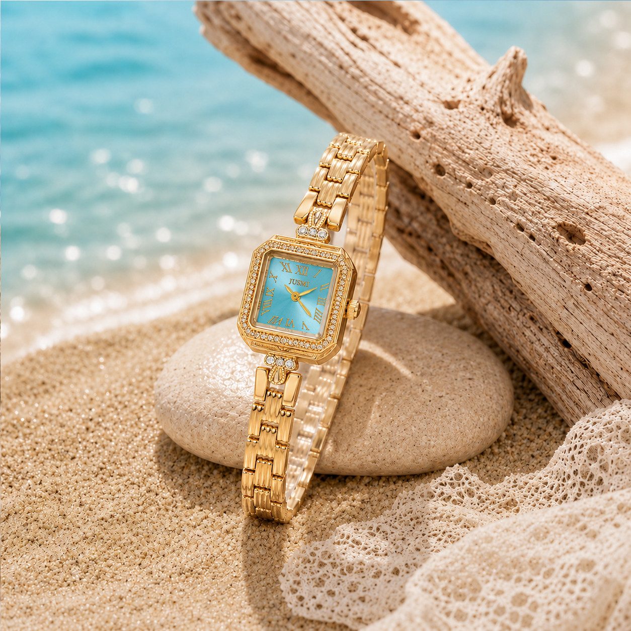 Futicare Quarzuhr Damen-Schmuckset mit Armbanduhr, Halskette, Armband, Ohrringen & Ring, (5-tlg., Ideal für Alltag, Reisen, Urlaub, Hochzeit, Party und festlich – Bild 4 von 5