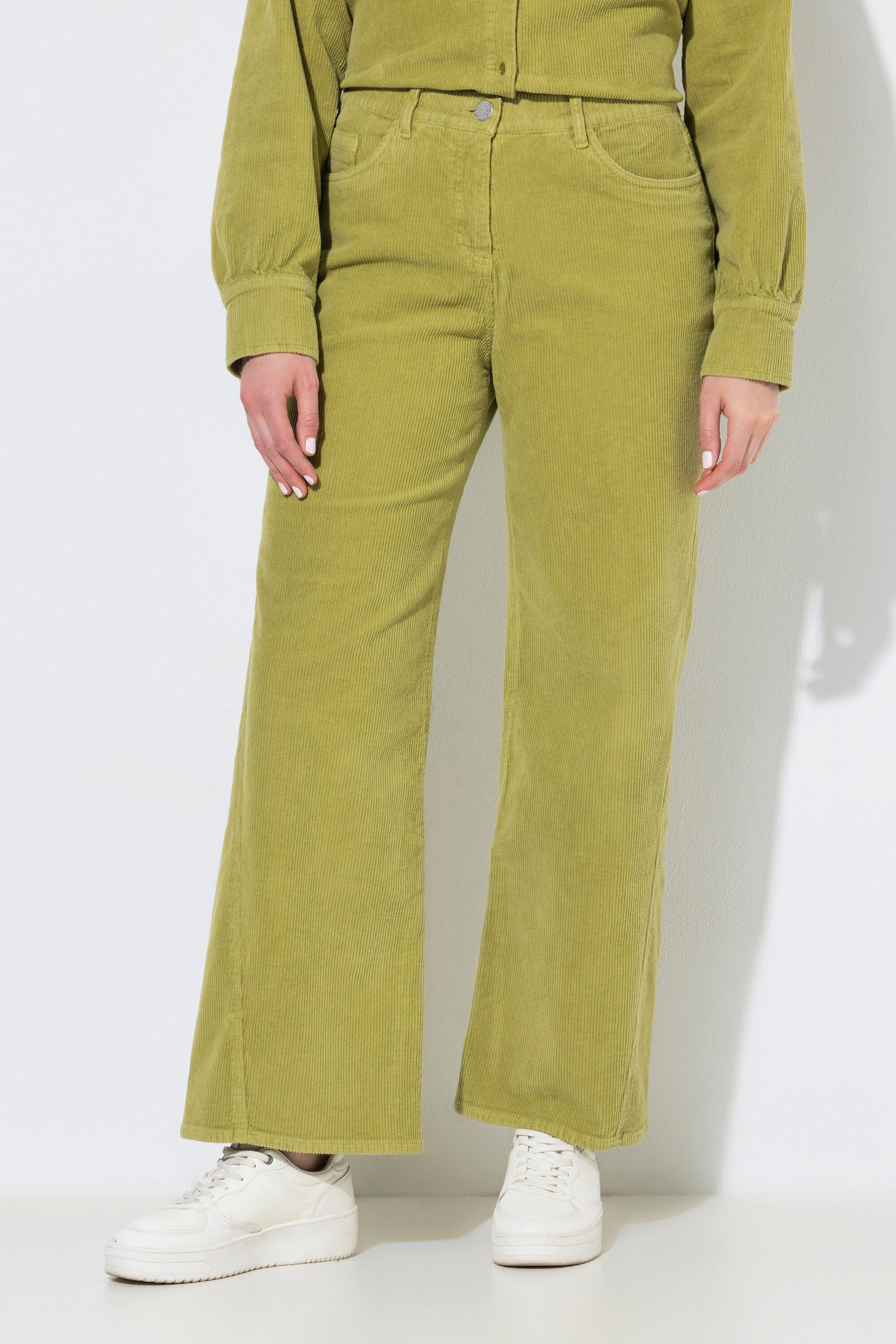 Ulla Popken Funktionshose Cordhose Mary weites Bein Komfortbund