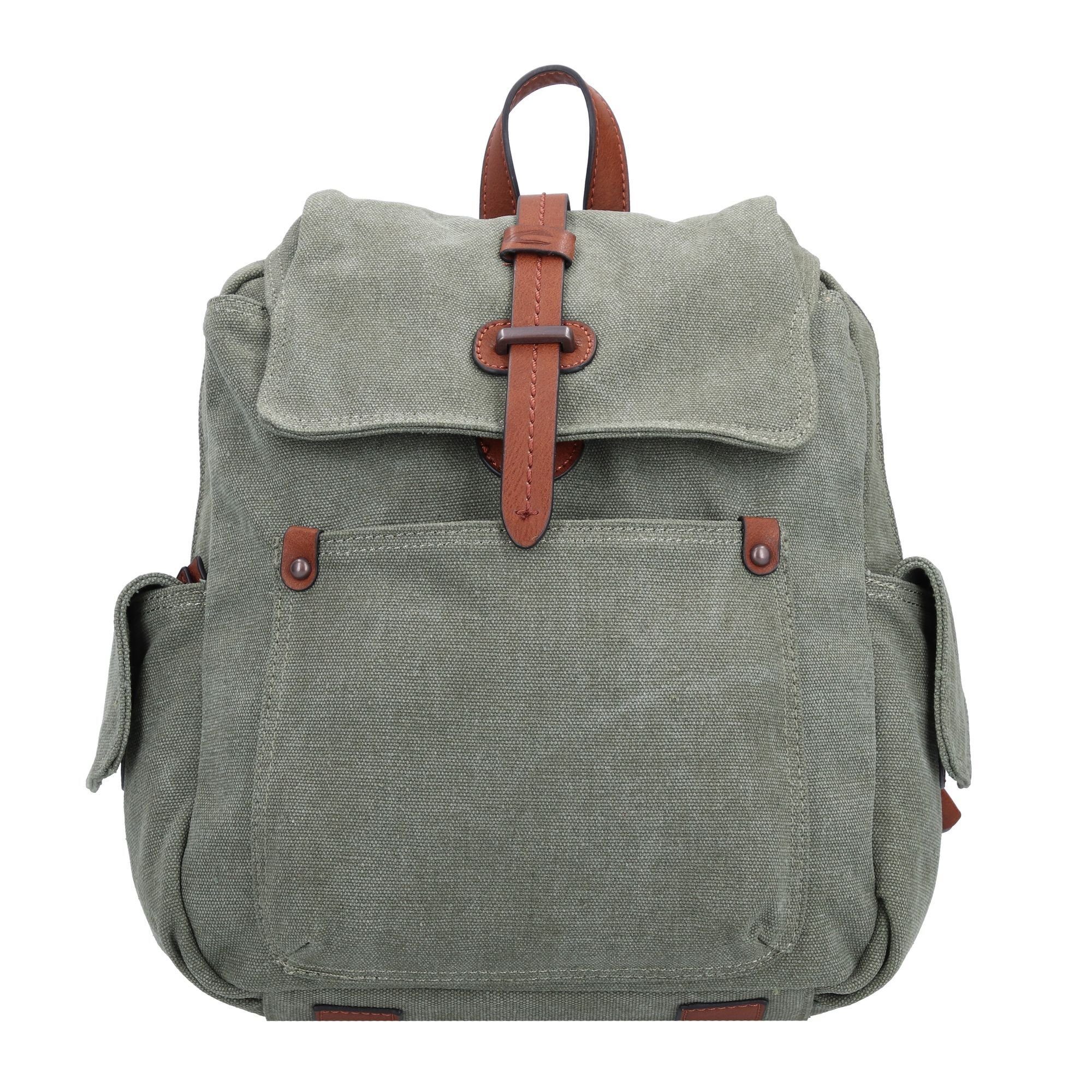 camel active Cityrucksack Aubrey, Canvas khaki | Freizeitrucksäcke