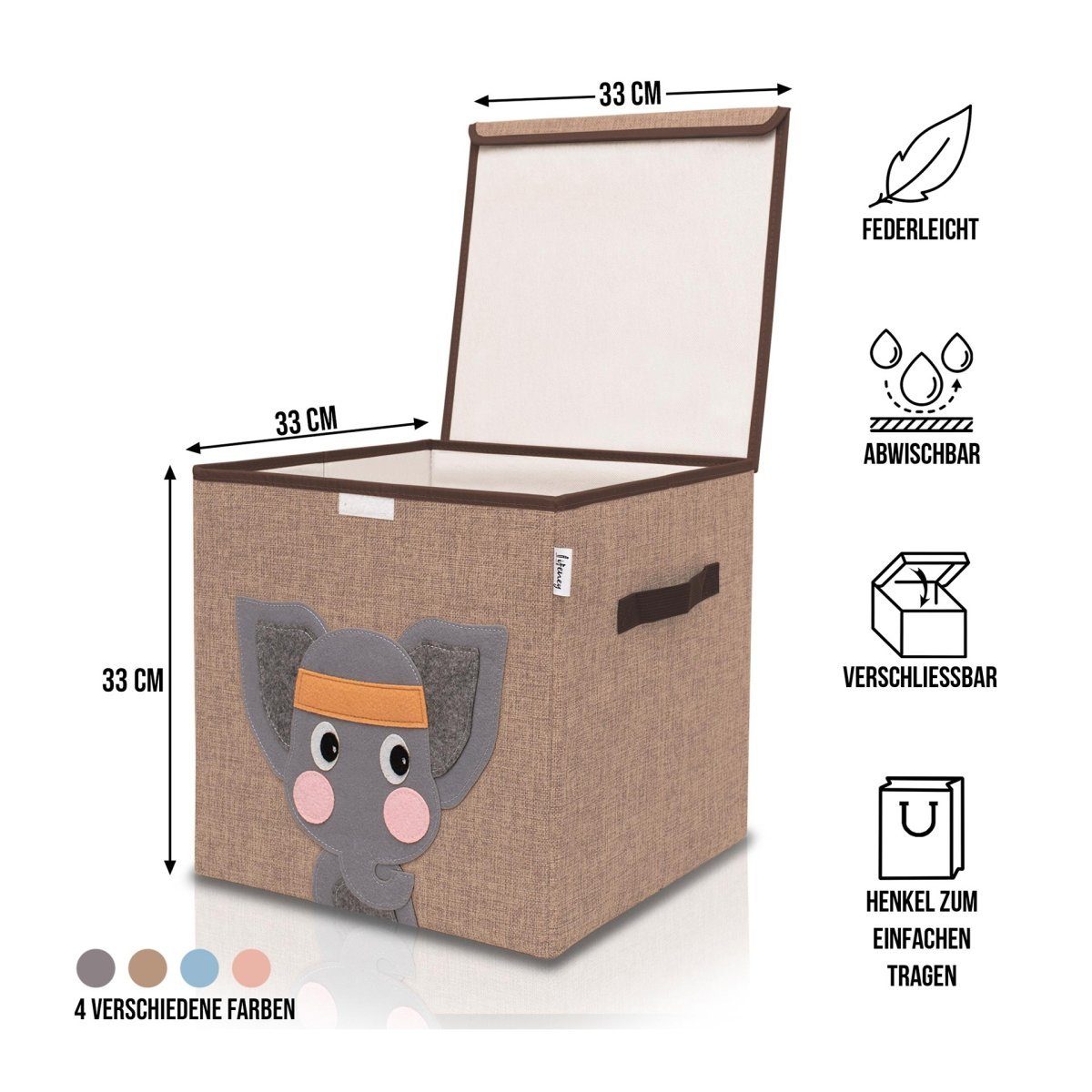 Lifeney Faltbox Aufbewahrungsbox mit Deckel Elefant günstig online kaufen