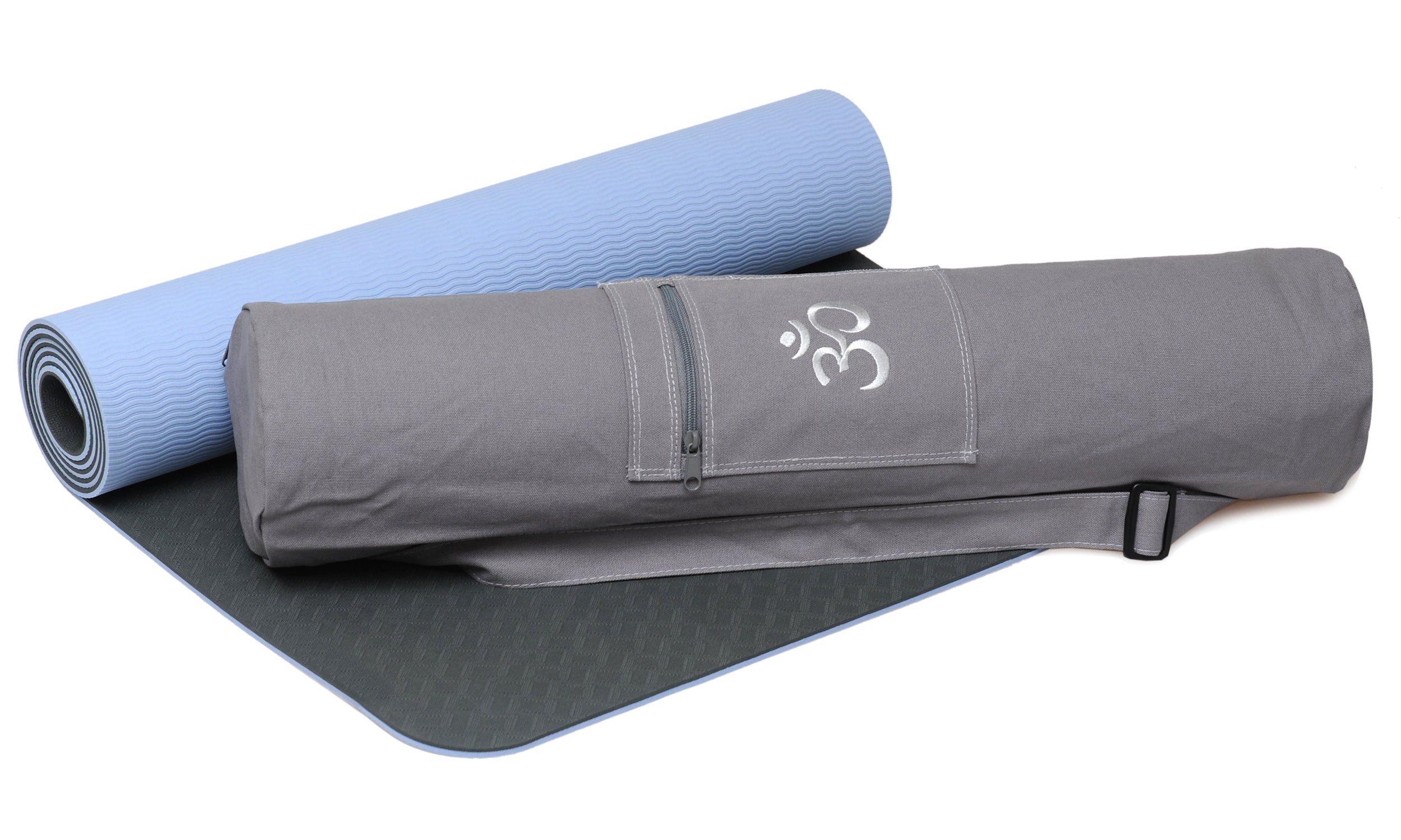 Yogistar Yogamatte Yoga-Set Starter Edition - comfort (Yogamatte pro + Yogatasche OM) (Yogamatte, Yogatasche, 2-St., Yogamatte, Yogatasche), Yoga-Set: rutschfeste Matte & Baumwolltasche, ideal für Einsteiger