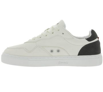 GENESIS Genesis G-Soley Damen Skater-Schuhe Echtleder Low Top Sneaker 1004238 Freizeit-Schuhe Weiß/Bordeaux Sneaker