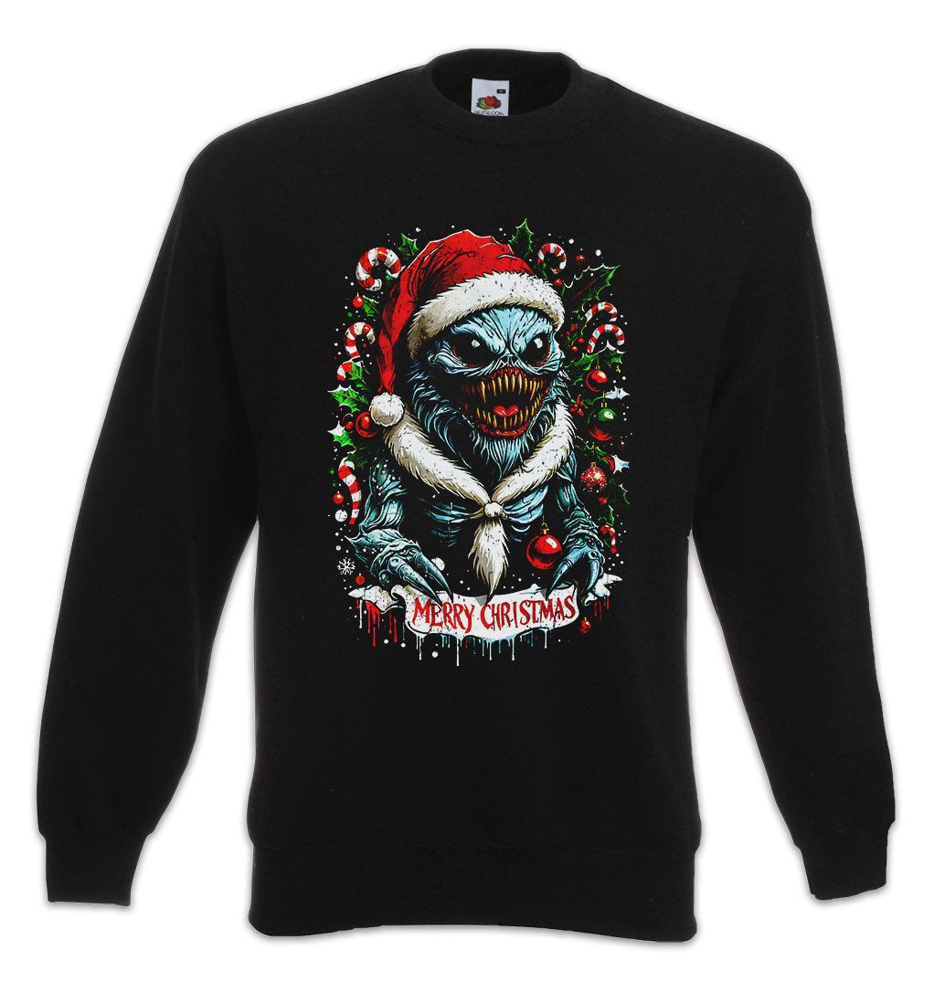 Sweatshirt Merry Christmas Monster Sweatshirt Happy Santa X-Mas Claus Critter