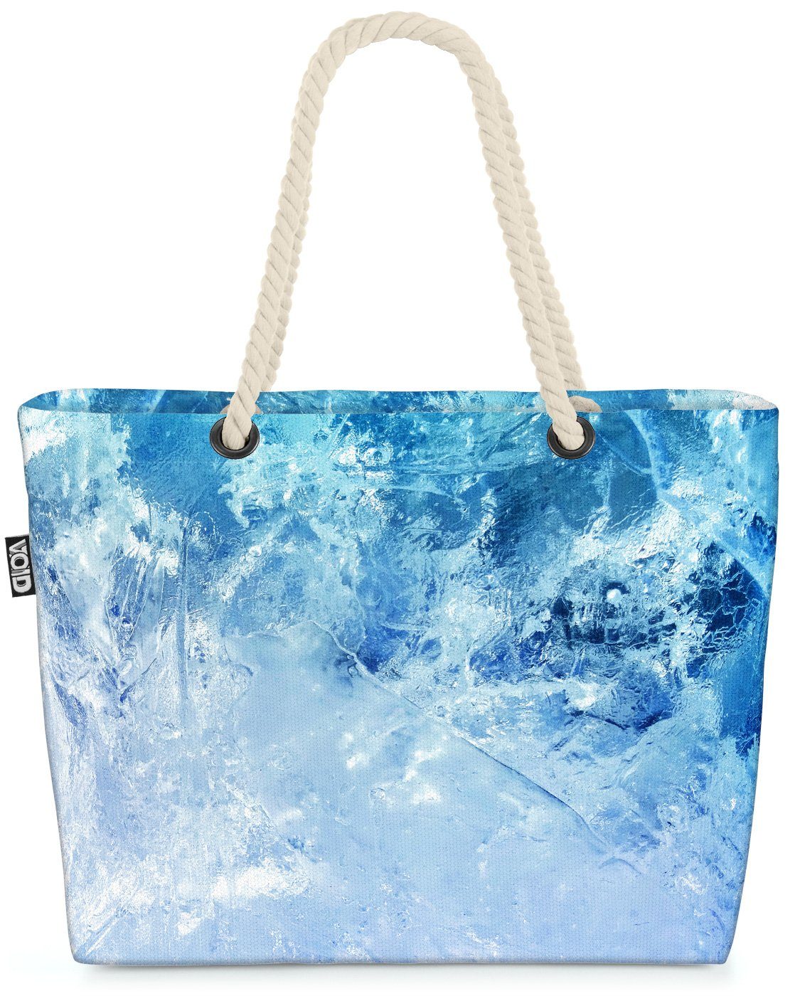 VOID Strandtasche (1-tlg), Shiny Ice Beach Bag eis frost klima abstrakt Kristalle einfrieren eisig see