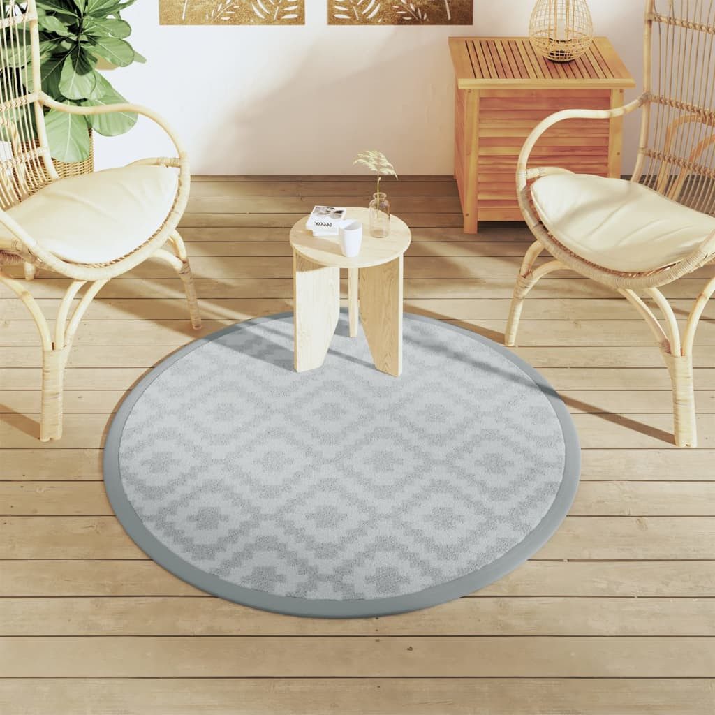 vidaXL Outdoorteppich Outdoor-Teppich ARAKIL Grau Ø120 günstig online kaufen