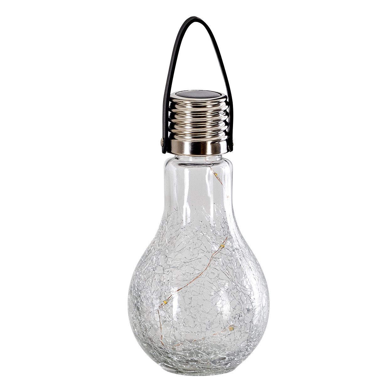 hofstein LED Solarleuchte »Marta« Solarleuchte Gartenlampe aus Echtglas, LED, mit Solarpanel, Ein-/Ausschalter, kein Stromanschluß nötig