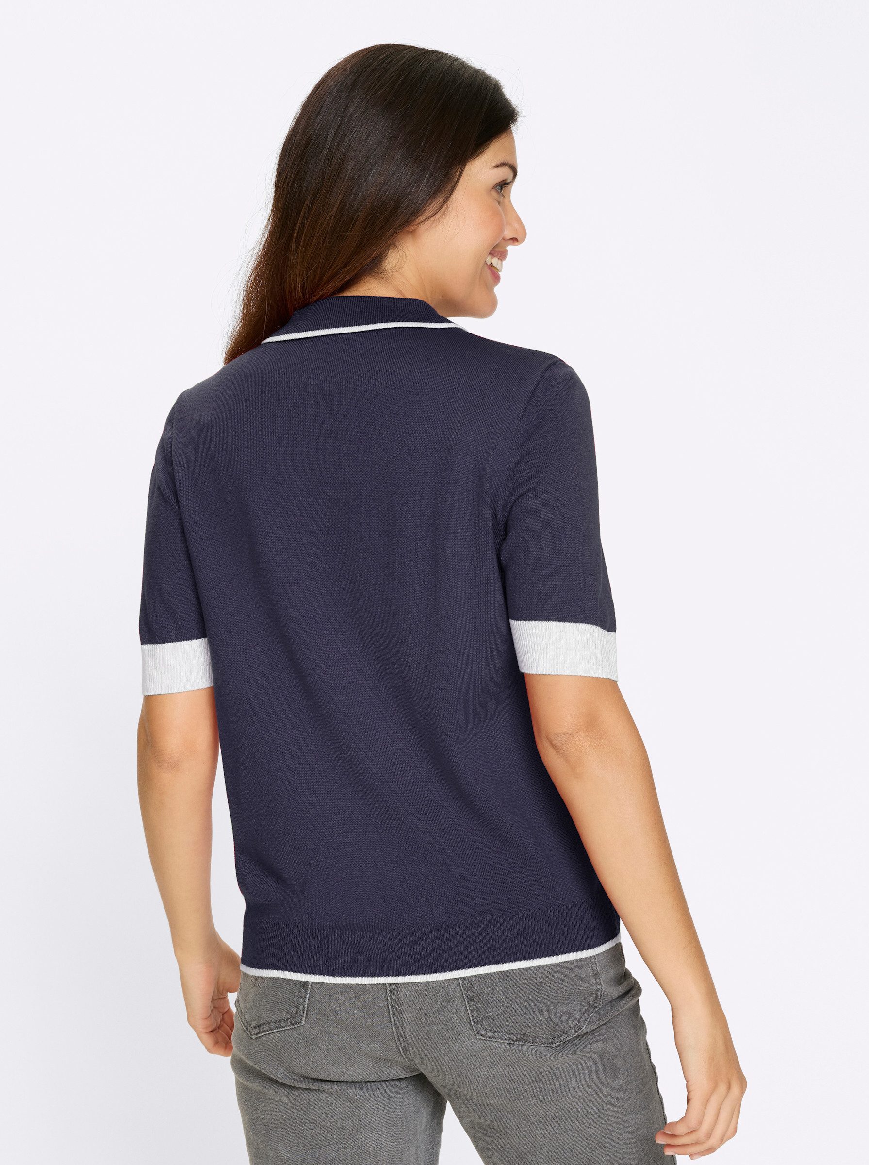 Sieh an! Strickpullover Polopullover Kurzarm Jersey günstig online kaufen