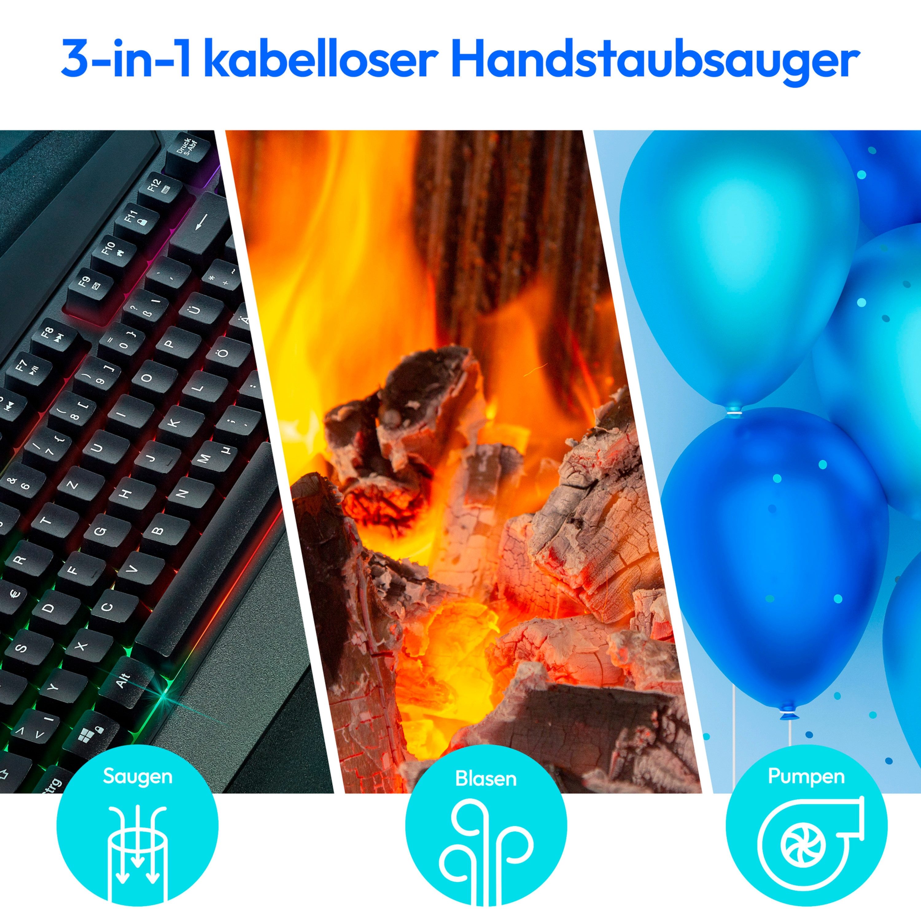 Medion® Bodenstaubsauger Akku 3in1 LIFE® (MD 19877), 60 W, beutellos, kabellos, Luftpumpen und Gebläsefunktion, starke Saugleistung, USB-C